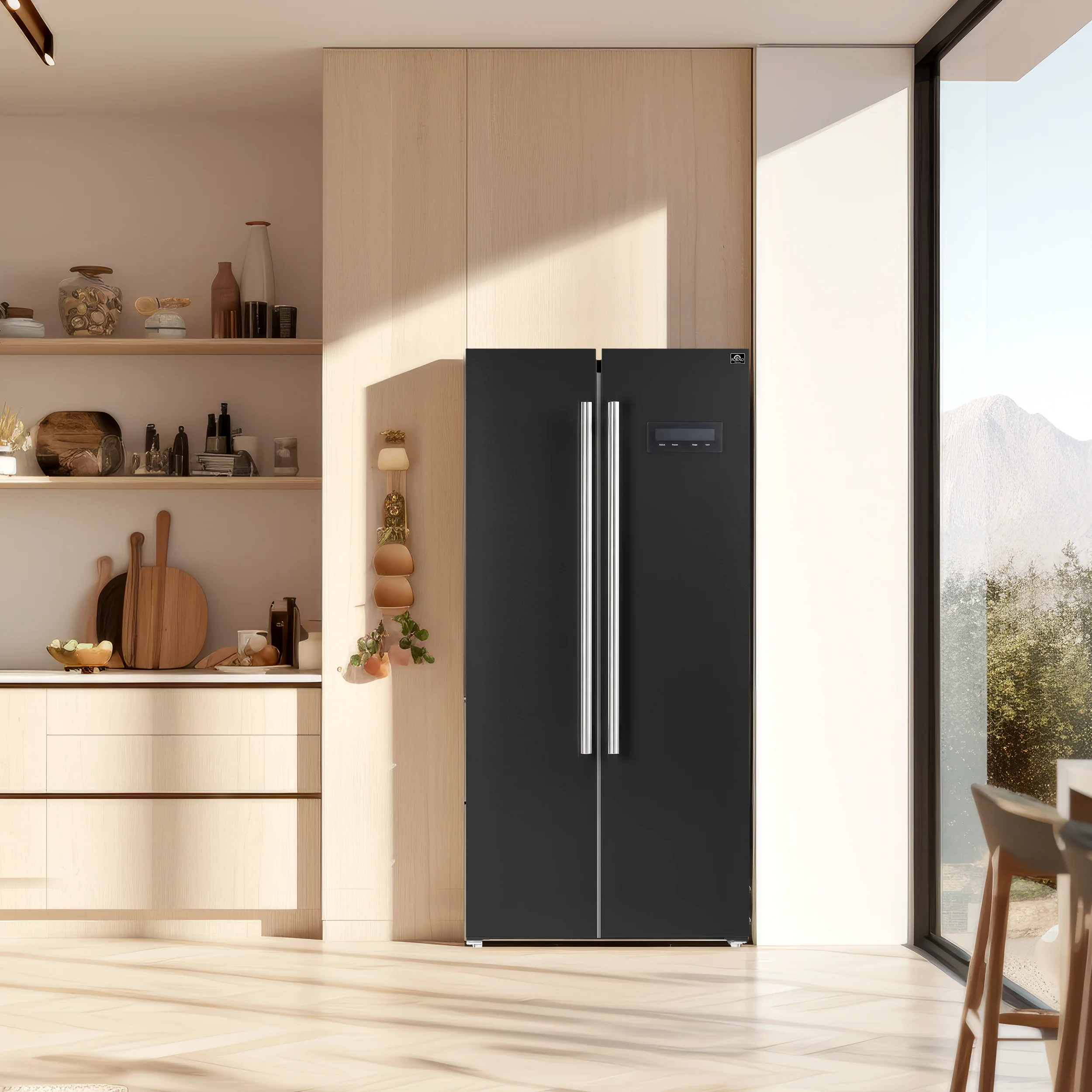 Forno Salerno Espresso 33-Inch Black Side-by-Side Refrigerator, 15.6 Cu. Ft., Energy-Efficient, No Frost, Modern Design - Image 18