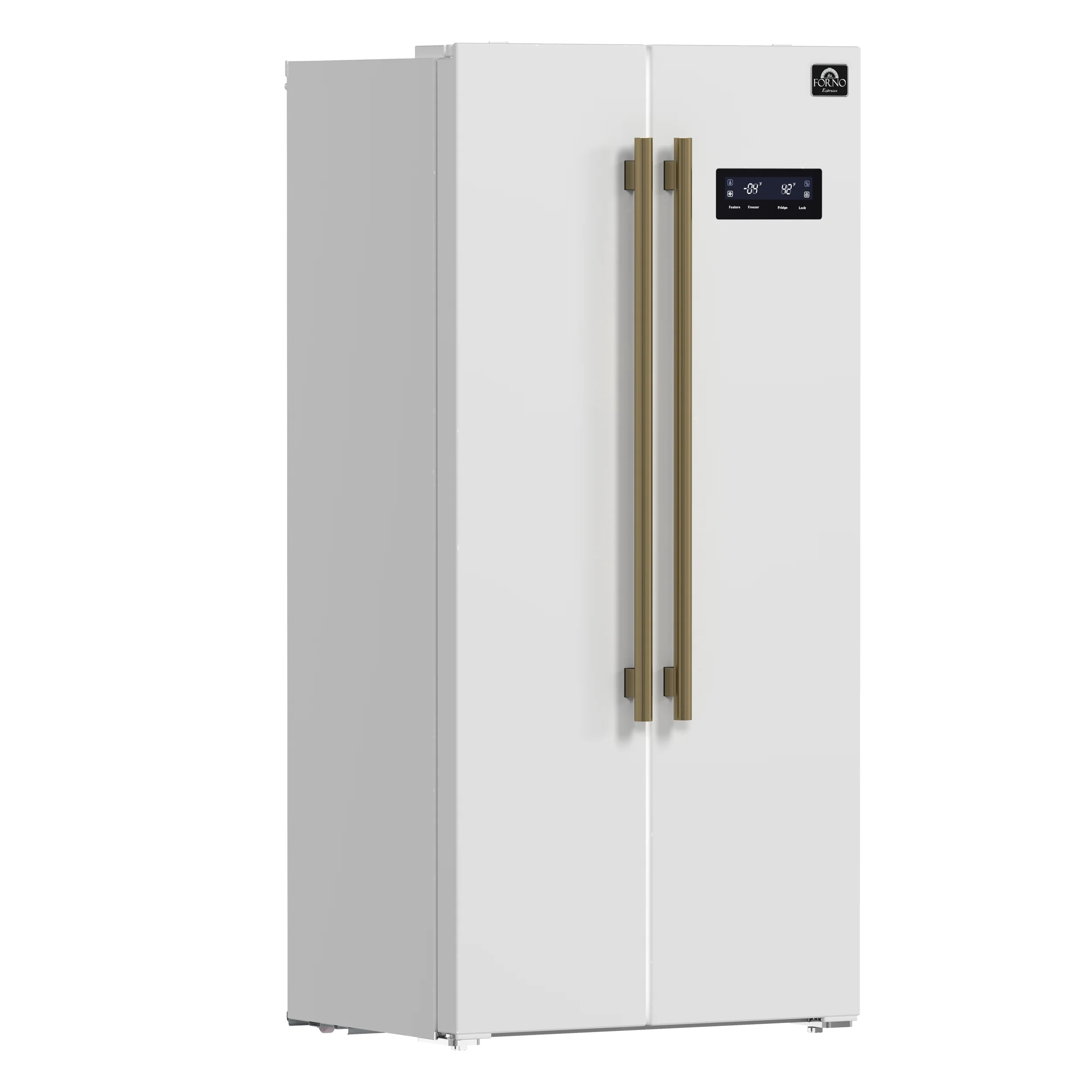 Forno Salerno Espresso 33-Inch White Side-by-Side Refrigerator, 15.6 Cu. Ft., Energy-Efficient, No Frost, Modern Design - Image 4