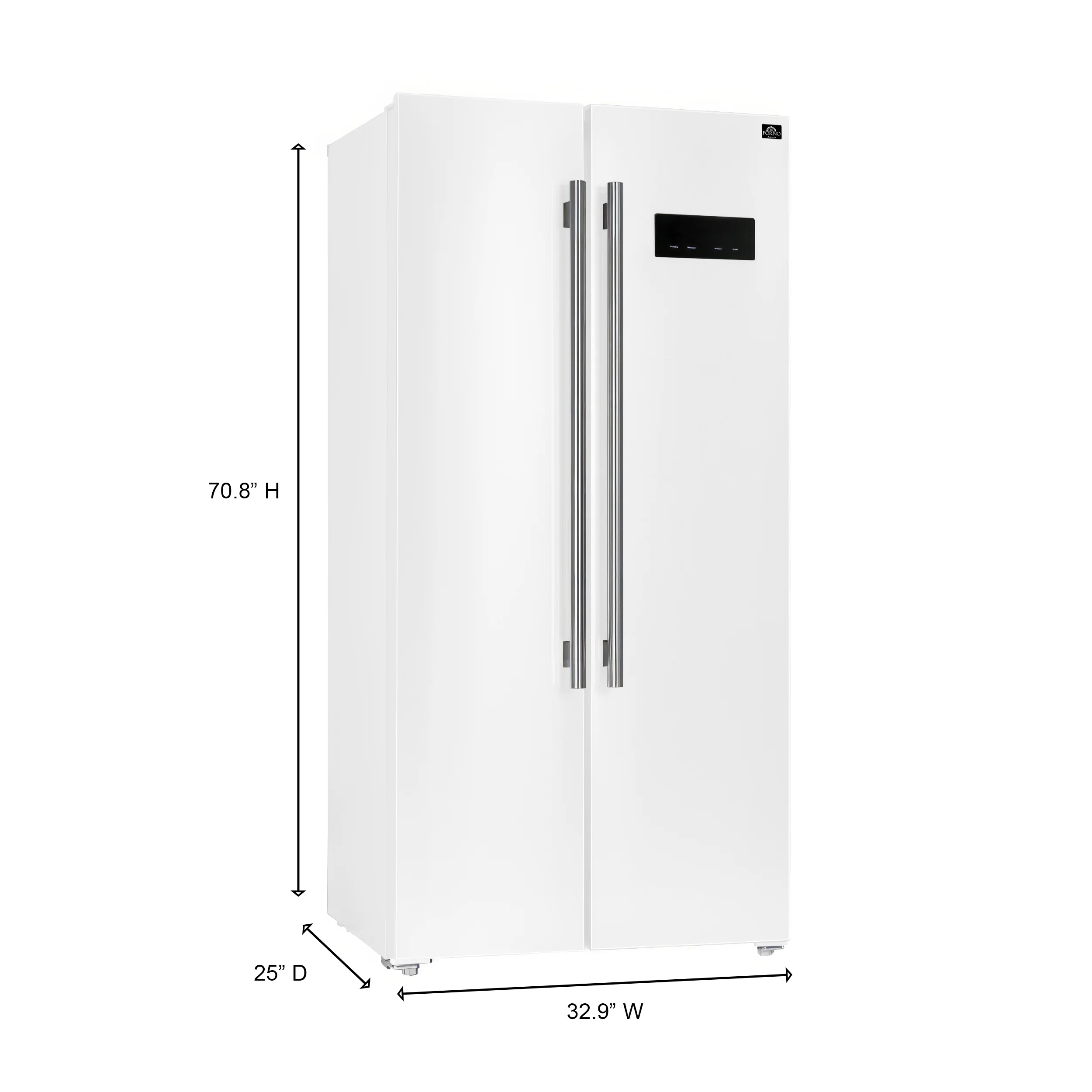 Forno Salerno Espresso 33-Inch White Side-by-Side Refrigerator, 15.6 Cu. Ft., Energy-Efficient, No Frost, Modern Design - Image 7