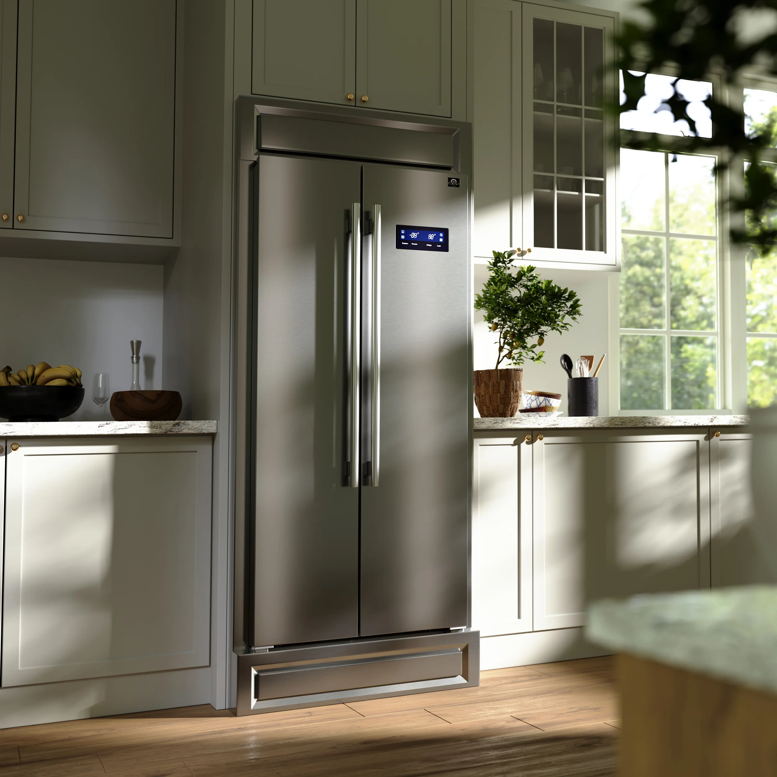 Forno Salerno 37-Inch Built-In Stainless Steel Refrigerator, 15.6 cu.ft, Modern Decorative Grill, ENERGY STAR Certified - Image 16