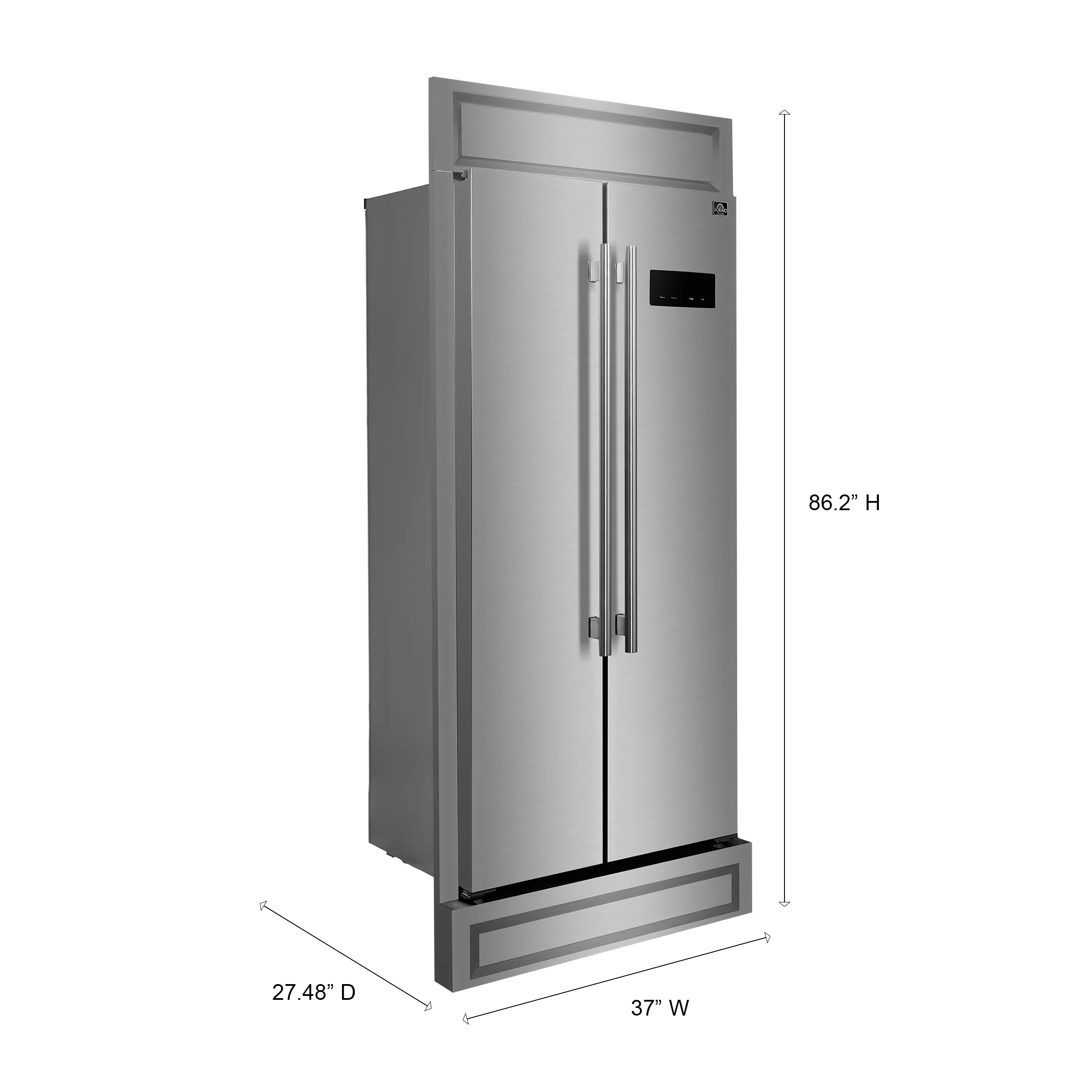 Forno Salerno 37-Inch Built-In Stainless Steel Refrigerator, 15.6 cu.ft, Modern Decorative Grill, ENERGY STAR Certified - Image 6