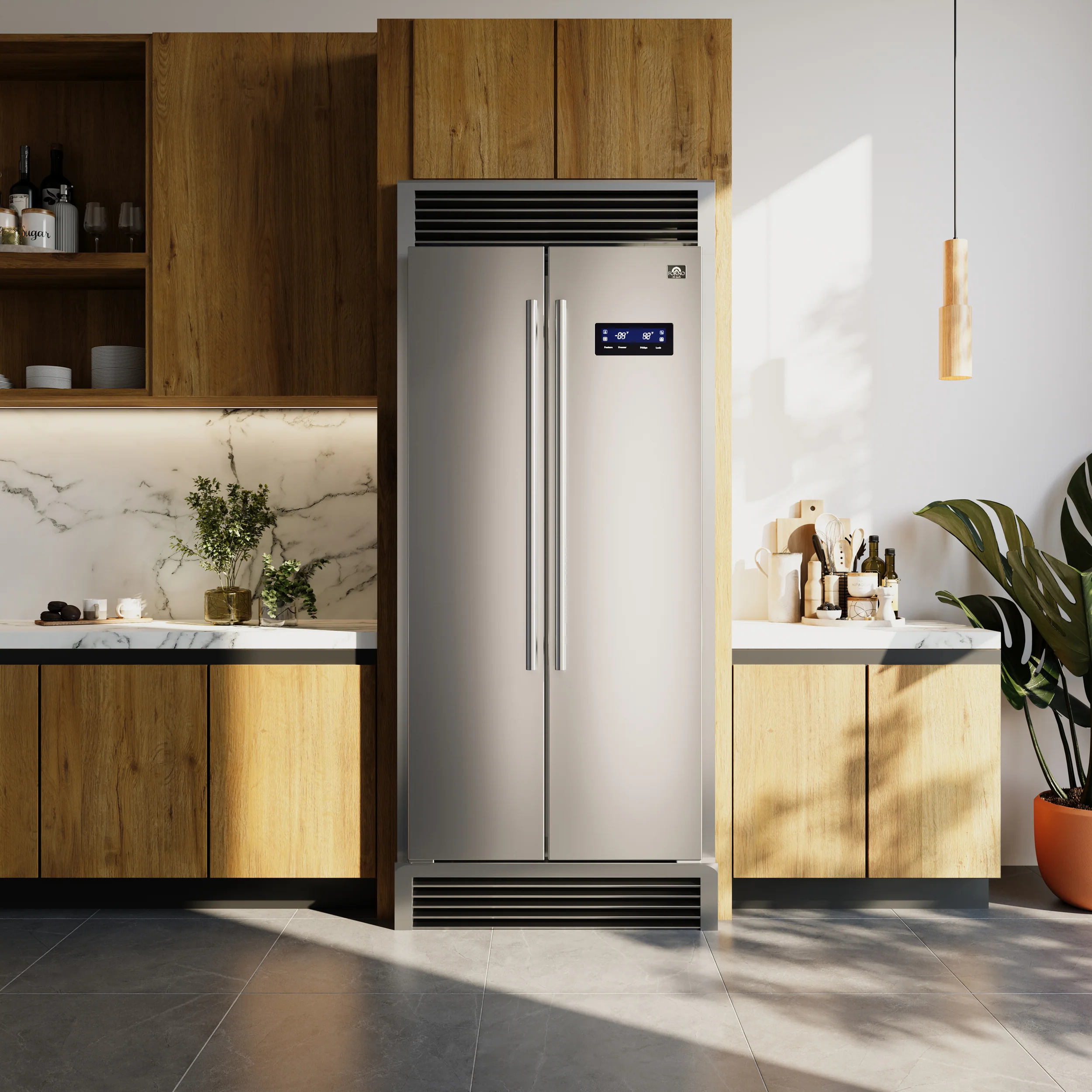 Forno Salerno 37-Inch Built-In Stainless Steel Refrigerator, 15.6 cu.ft, Decorative Grill, ENERGY STAR Certified - Image 14