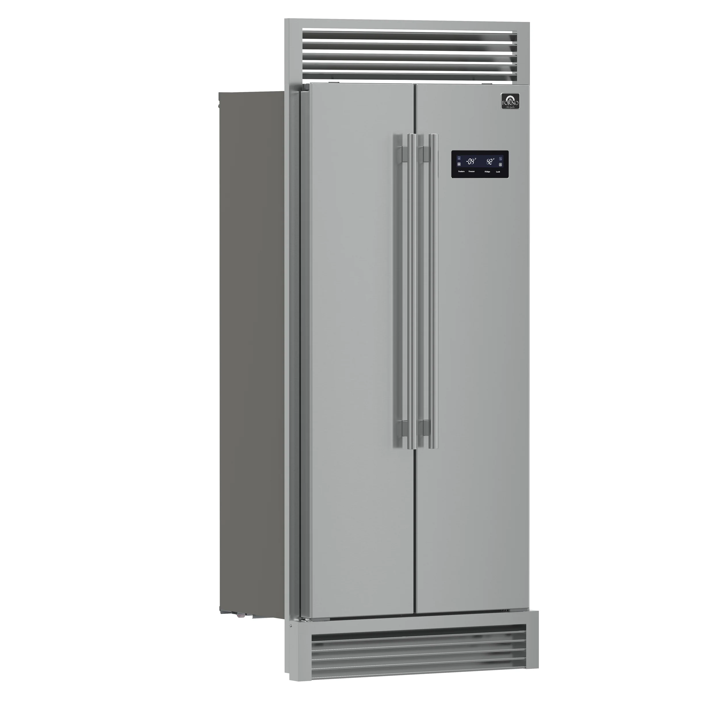 Forno Salerno 37-Inch Built-In Stainless Steel Refrigerator, 15.6 cu.ft, Decorative Grill, ENERGY STAR Certified - Image 2