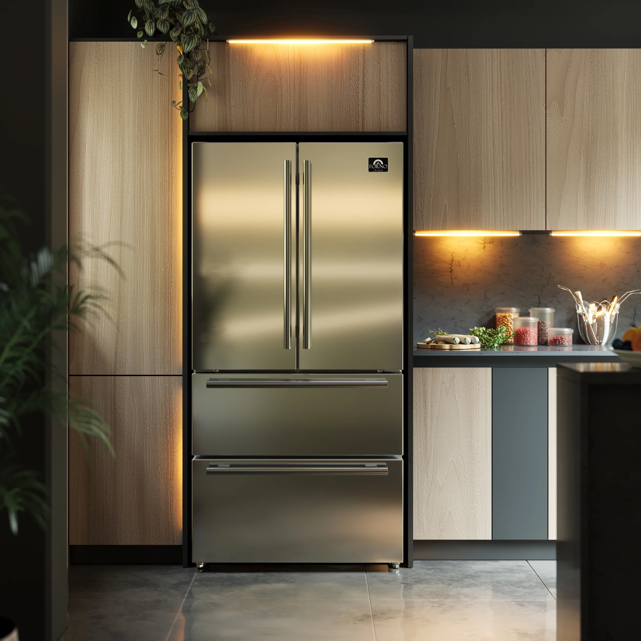 Forno Alta Moena 36-Inch French Door Refrigerator, 19.2 cu.ft, Counter Depth, Ice Maker, Stainless Steel Interior Panel, ENERGY STAR Certified - Image 37