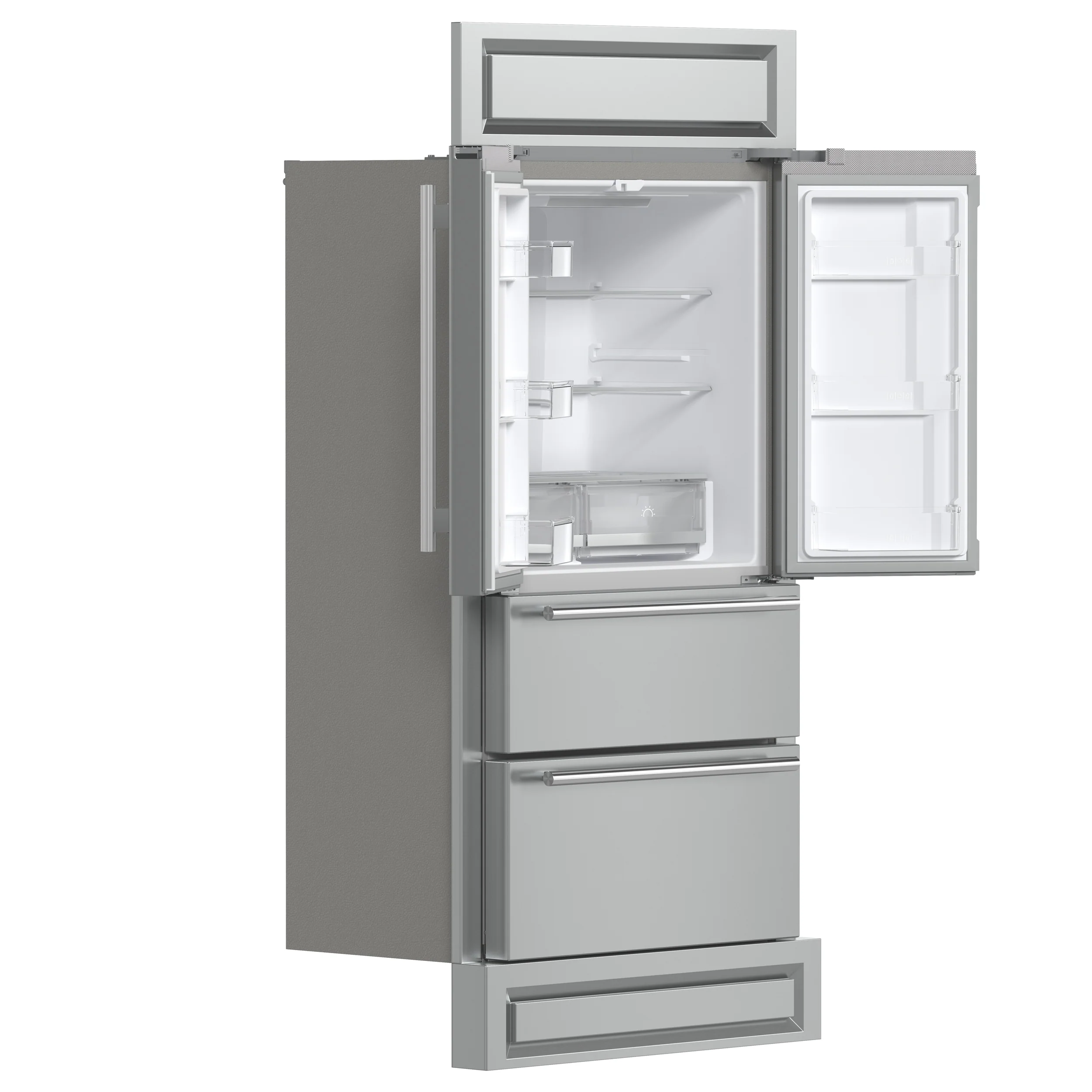 Forno Moena 40-Inch French Door Refrigerator, Stainless Steel, 19.2 cu.ft, Modern Decorative Grill, ENERGY STAR Certified - Image 5