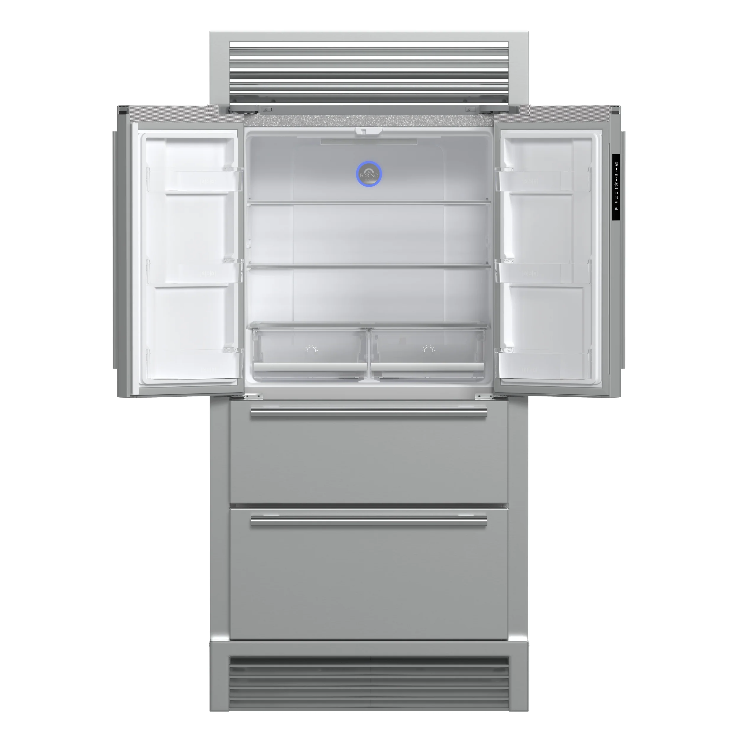 Forno Moena 40-Inch French Door Refrigerator, Stainless Steel, 19.2 cu.ft, Decorative Grill, ENERGY STAR Certified - Image 4