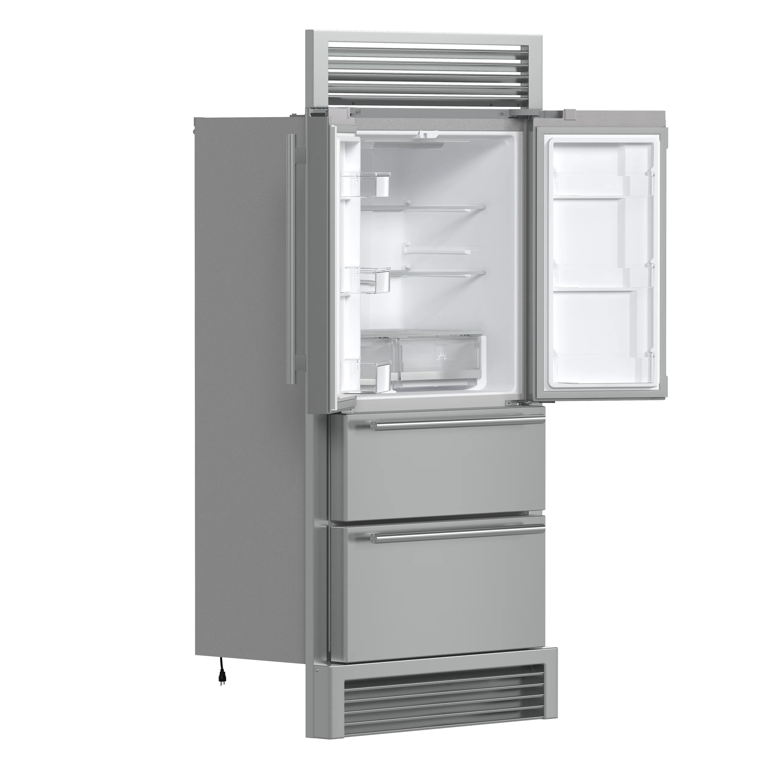 Forno Moena 40-Inch French Door Refrigerator, Stainless Steel, 19.2 cu.ft, Decorative Grill, ENERGY STAR Certified - Image 5