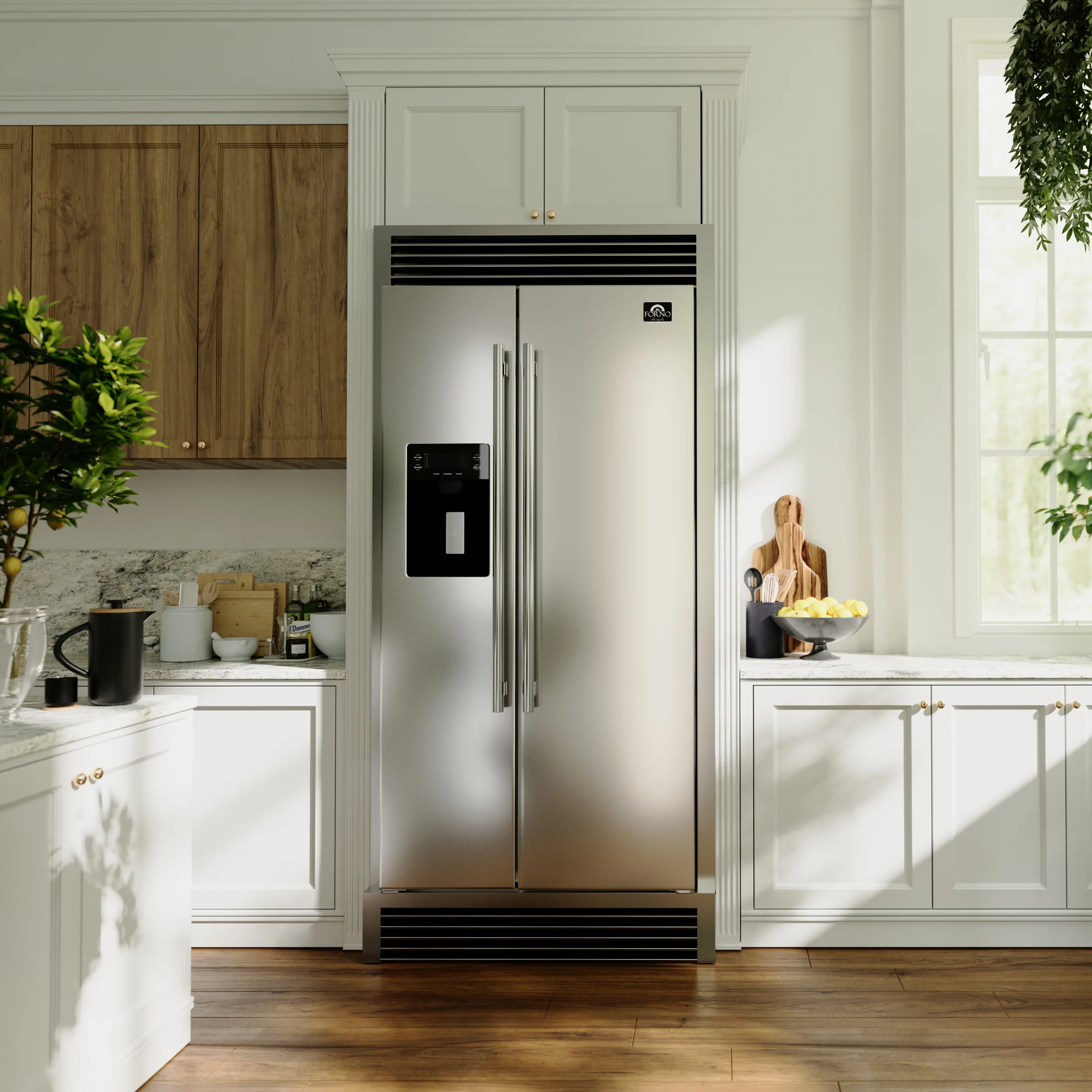 Forno Salerno 40-Inch Built-In Stainless Steel Refrigerator, 20 cu.ft, Decorative Grill, ENERGY STAR Certified - Image 14
