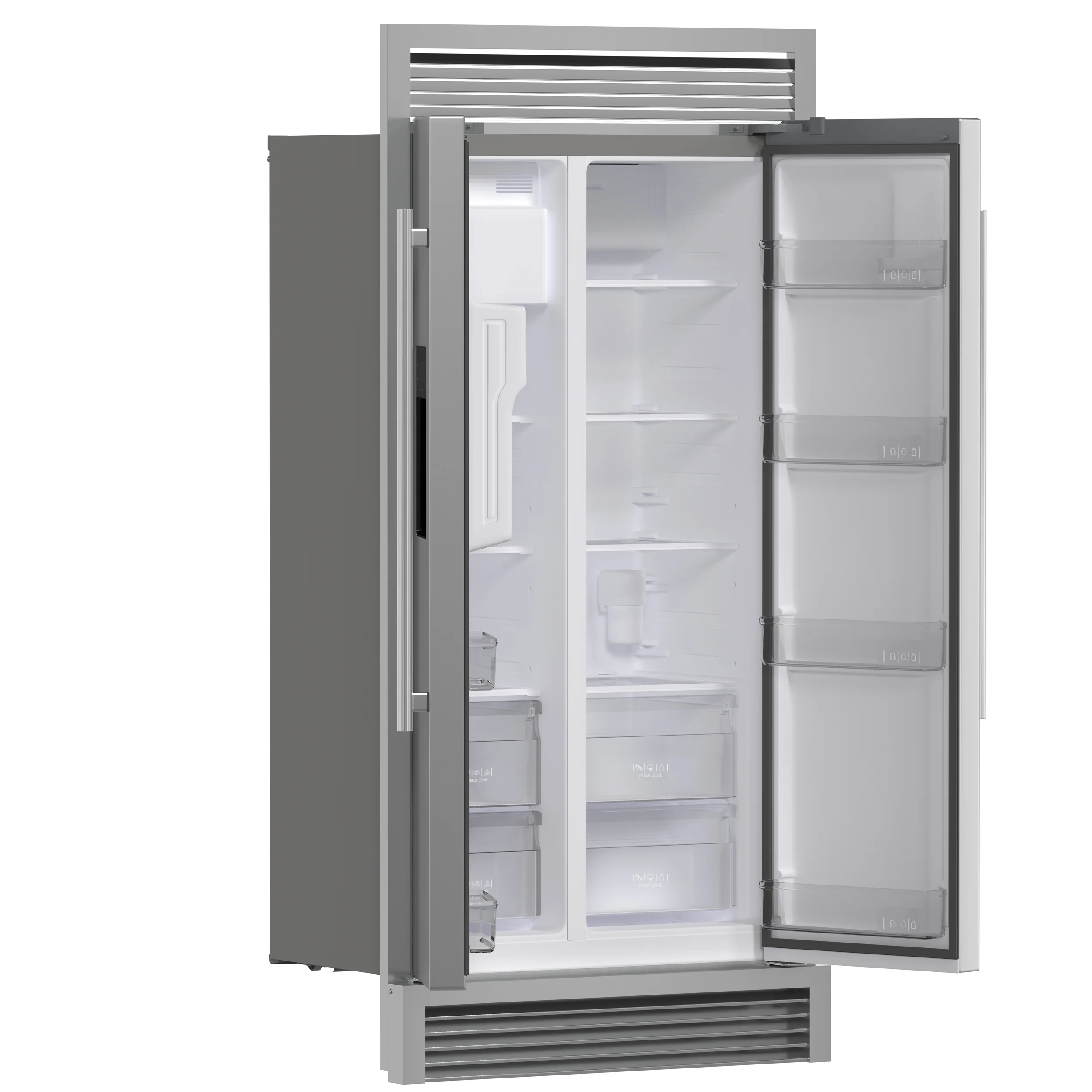 Forno Salerno 40-Inch Built-In Stainless Steel Refrigerator, 20 cu.ft, Decorative Grill, ENERGY STAR Certified - Image 4