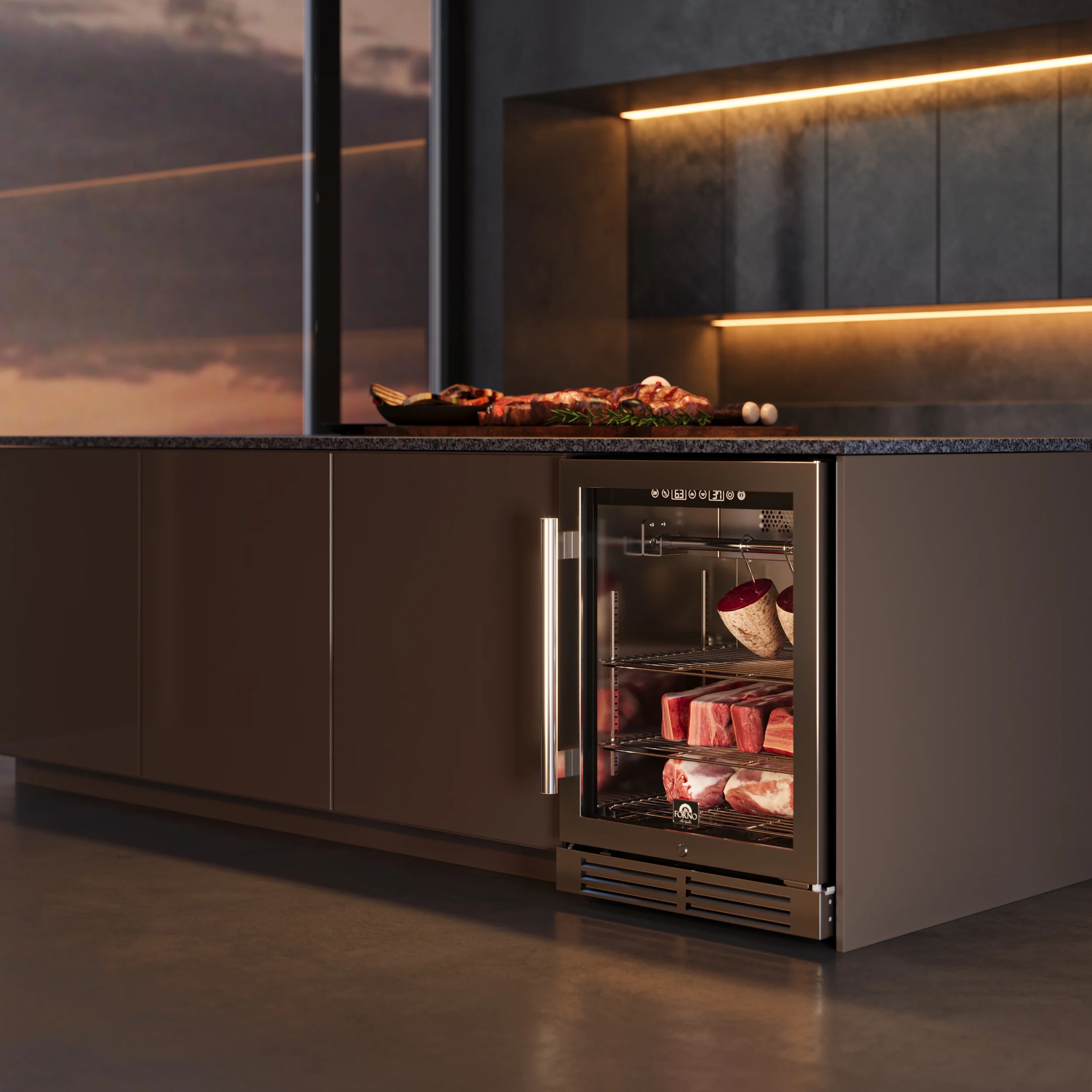 Forno Asciutto 24-Inch Dry Aging Cabinet, Stainless Steel 304, 4.41 cu.ft, LED Lighting, Adjustable Shelves - Image 11