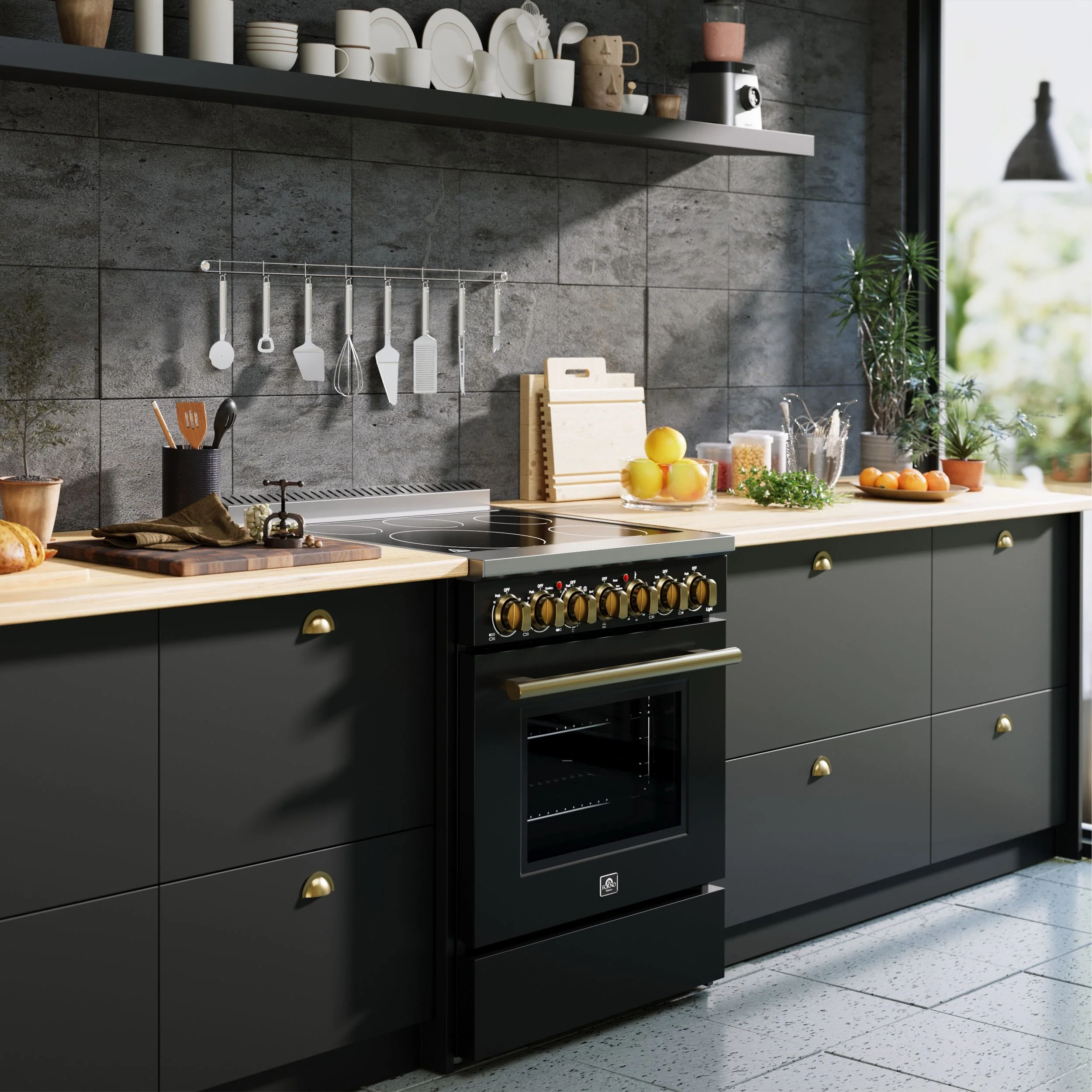 Forno Paolo 30-Inch Freestanding Electric Range, Black, 4.38 cu.ft, True Convection Oven, Energy Efficient - Image 13