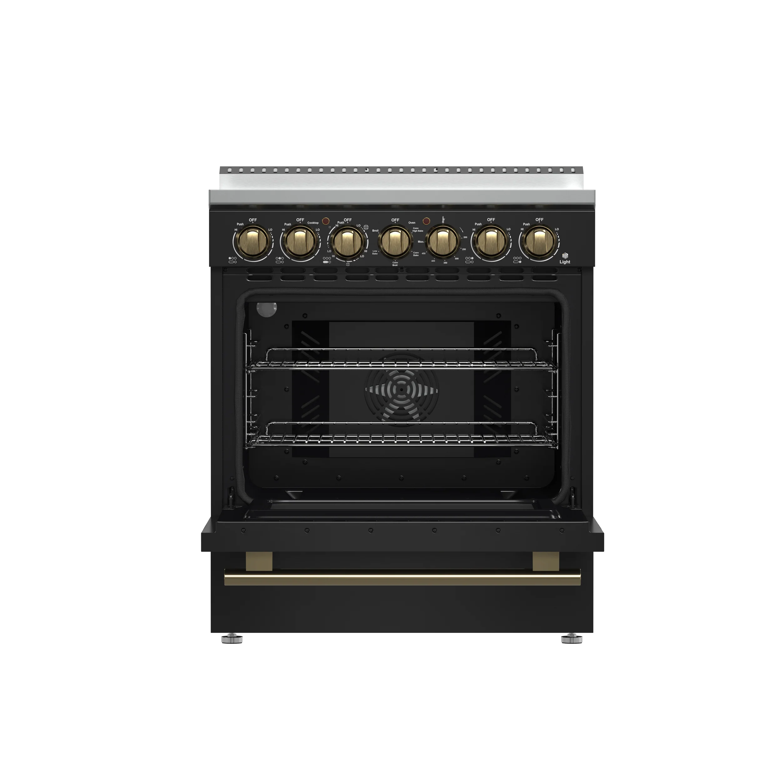 Forno Paolo 30-Inch Freestanding Electric Range, Black, 4.38 cu.ft, True Convection Oven, Energy Efficient - Image 2