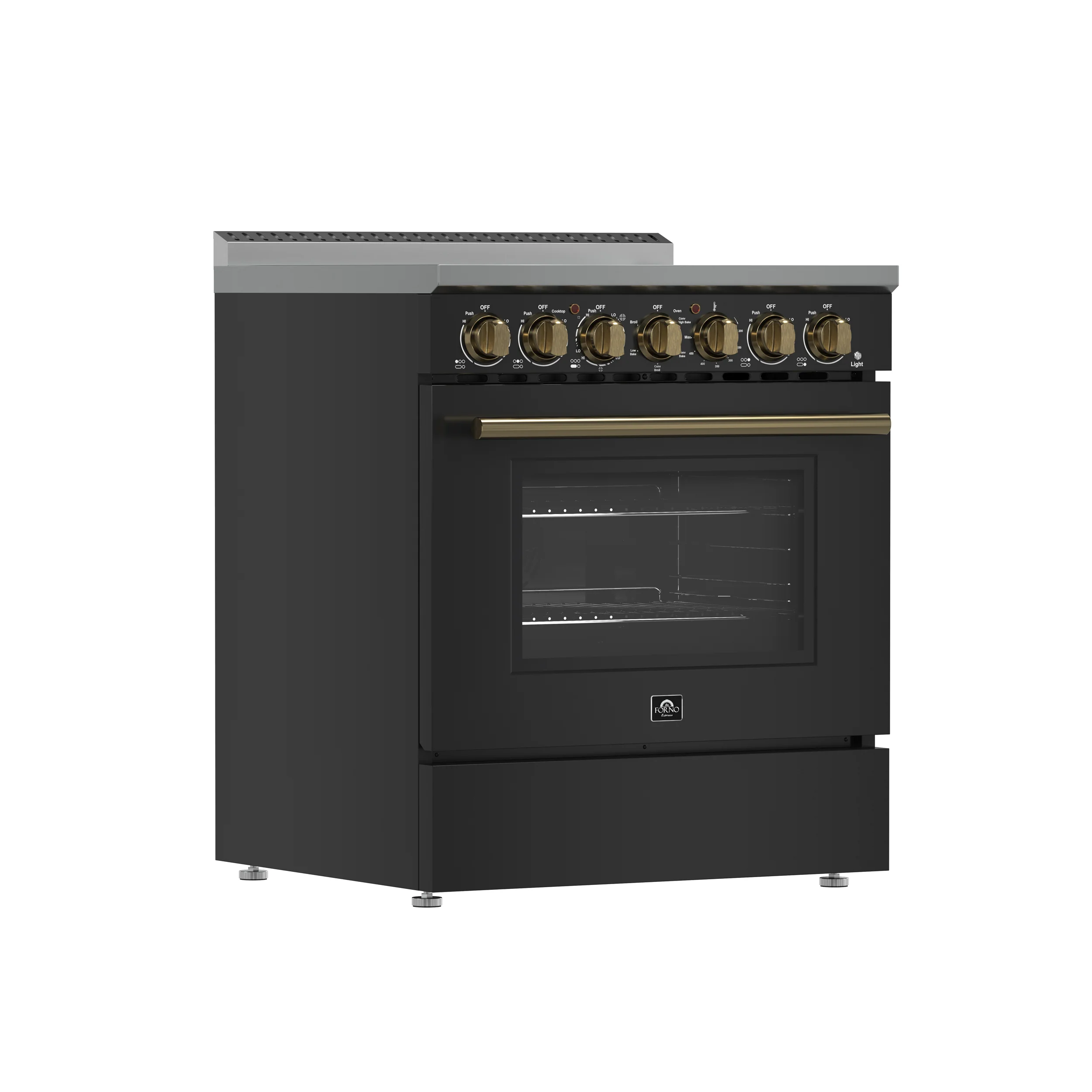 Forno Paolo 30-Inch Freestanding Electric Range, Black, 4.38 cu.ft, True Convection Oven, Energy Efficient - Image 3