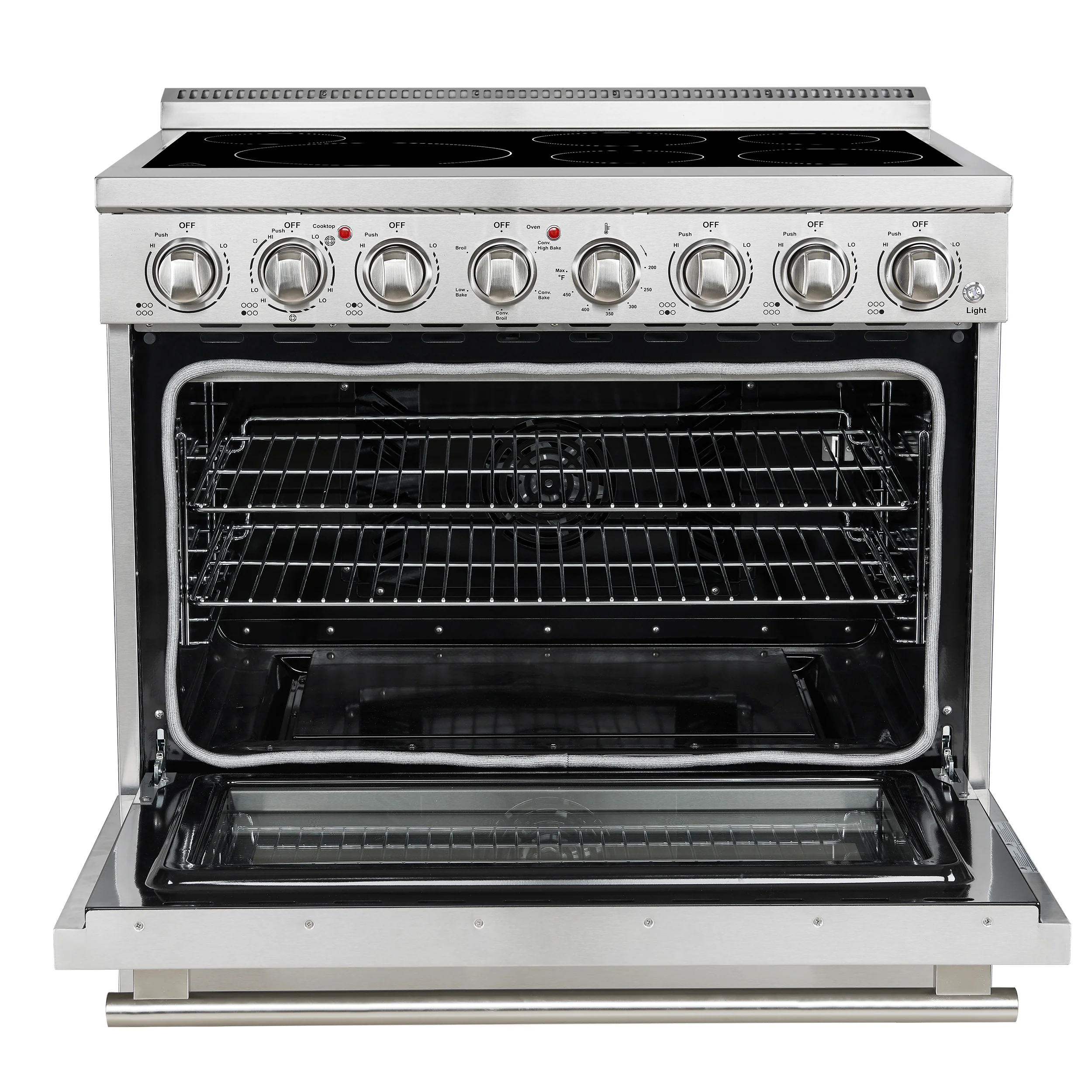 Forno Paolo 36 Inch Freestanding Electric Range, Stainless Steel, 5.44 cu.ft, True Convection Oven, Energy Efficient - Image 2