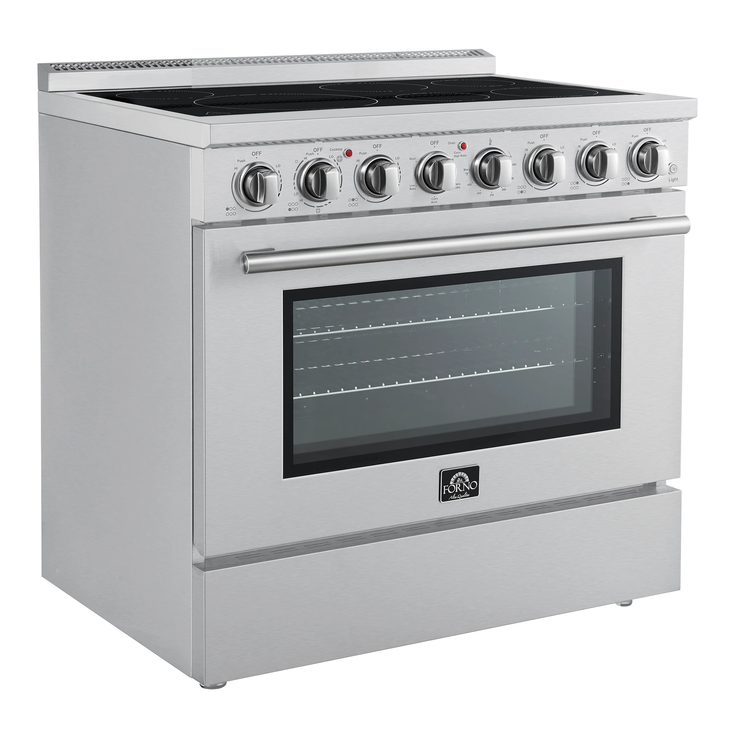 Forno Paolo 36 Inch Freestanding Electric Range, Stainless Steel, 5.44 cu.ft, True Convection Oven, Energy Efficient - Image 5
