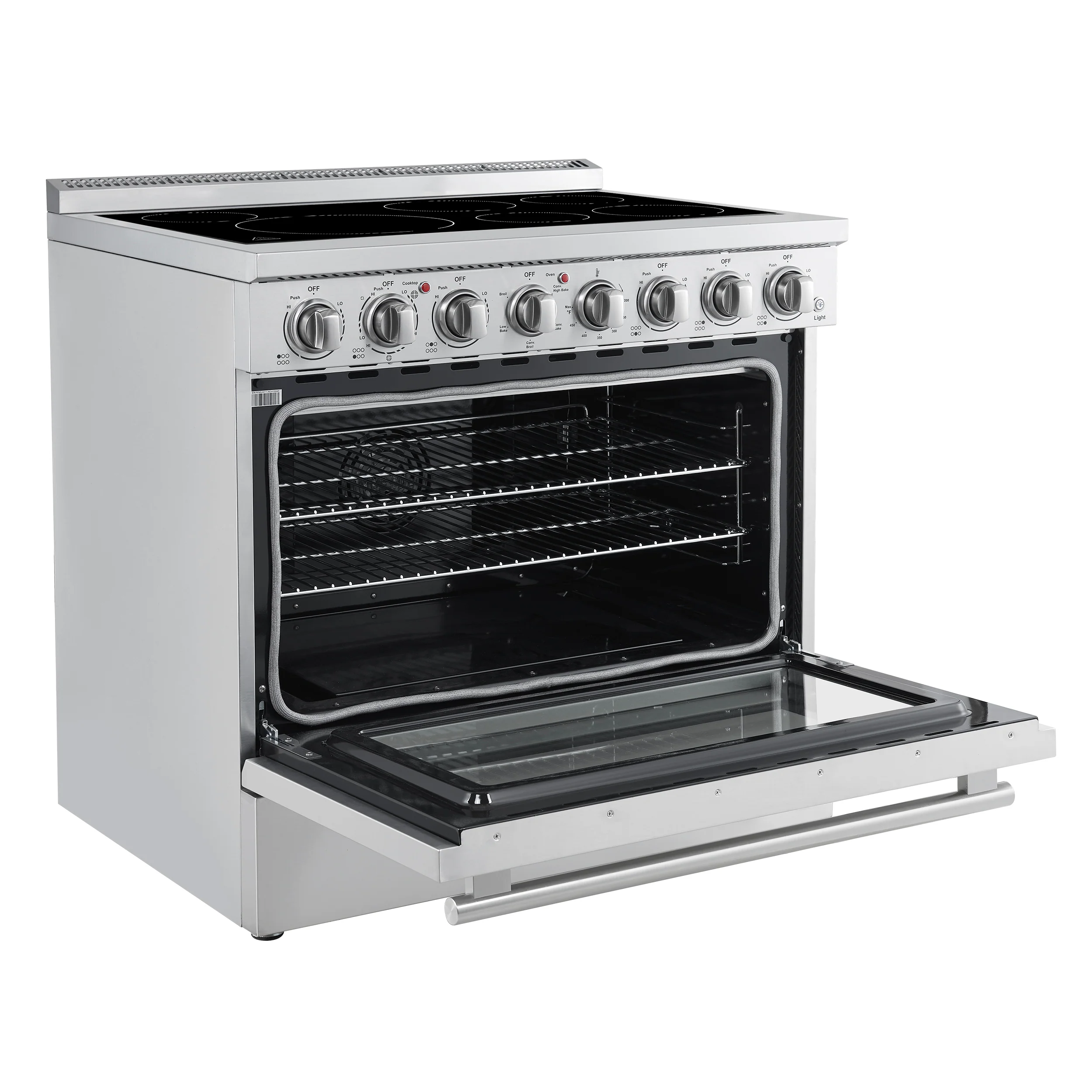 Forno Paolo 36 Inch Freestanding Electric Range, Stainless Steel, 5.44 cu.ft, True Convection Oven, Energy Efficient - Image 6