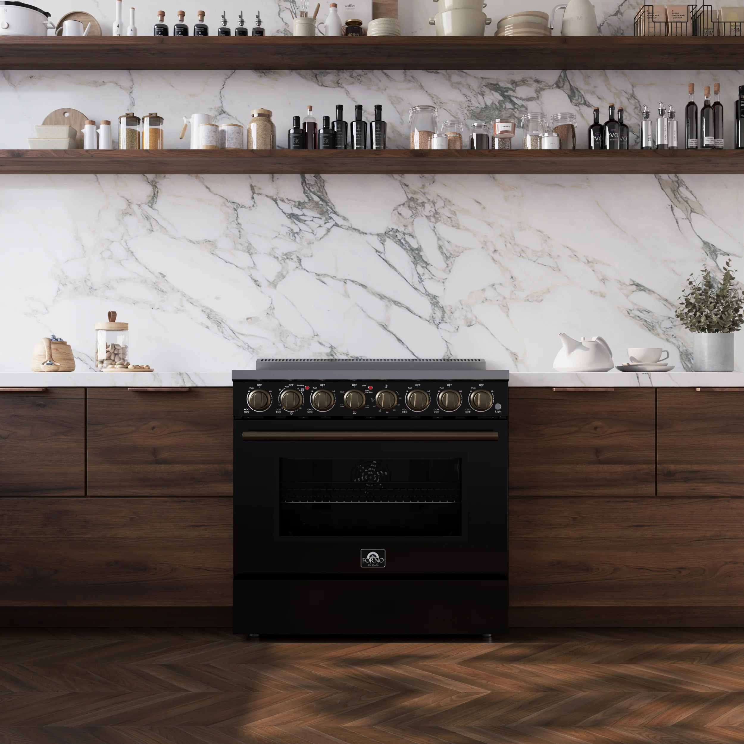 Forno Paolo 36 Inch Black Freestanding Electric Range, Stainless Steel, 5.44 cu.ft, True Convection Oven, Energy Efficient - Image 12