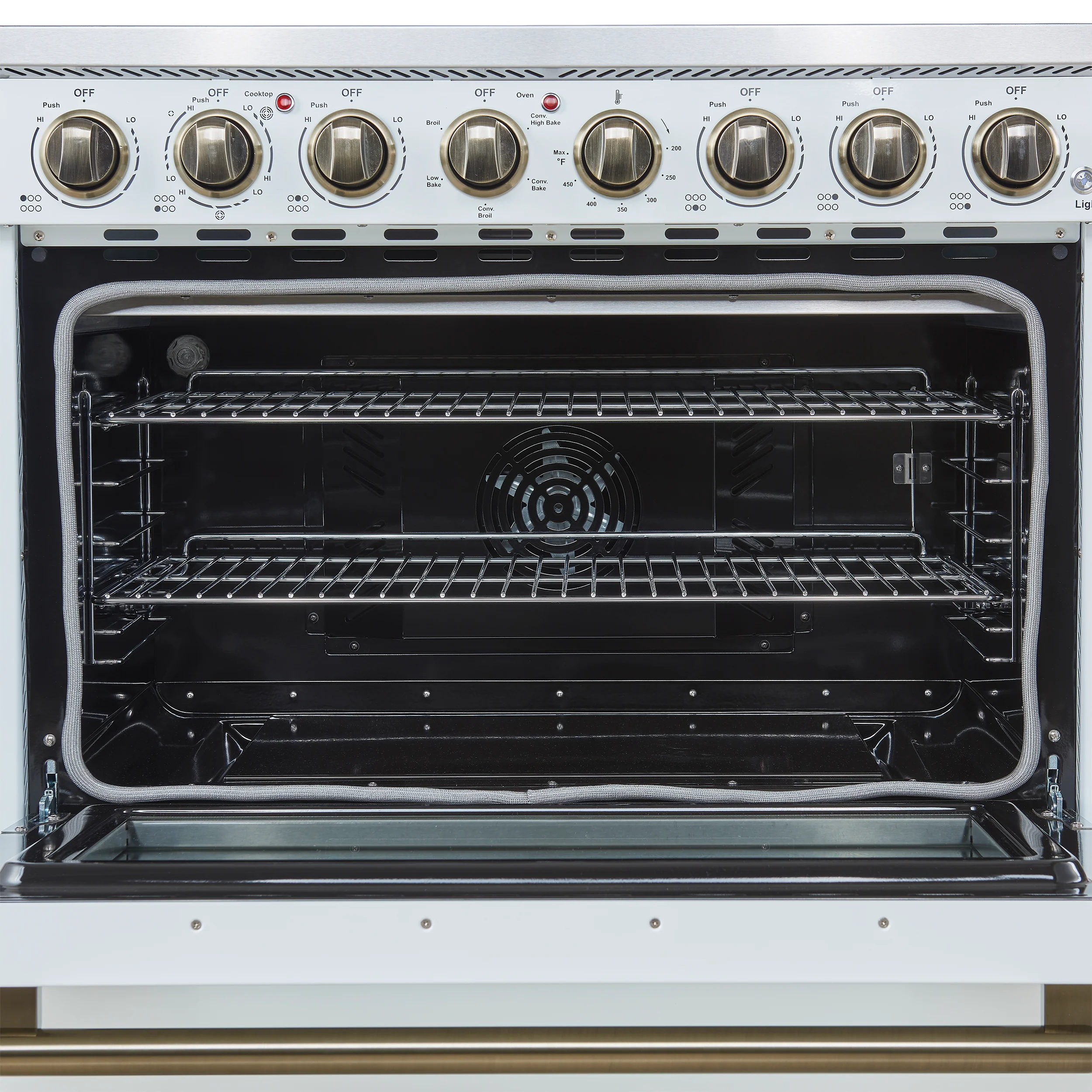 Forno Paolo 36 Inch White Freestanding Electric Range, Stainless Steel, 5.44 cu.ft, True Convection Oven, Energy Efficient - Image 3