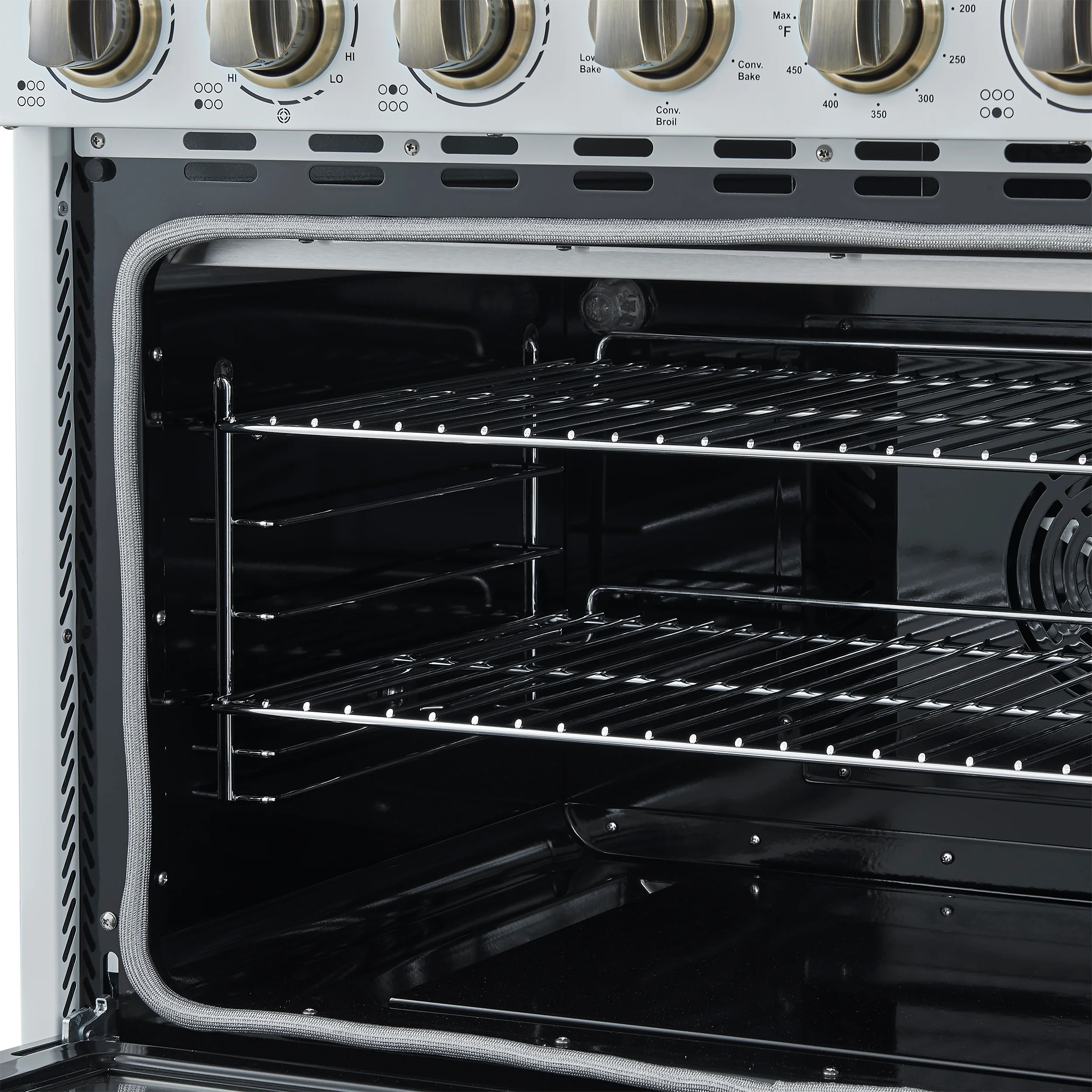 Forno Paolo 36 Inch White Freestanding Electric Range, Stainless Steel, 5.44 cu.ft, True Convection Oven, Energy Efficient - Image 9