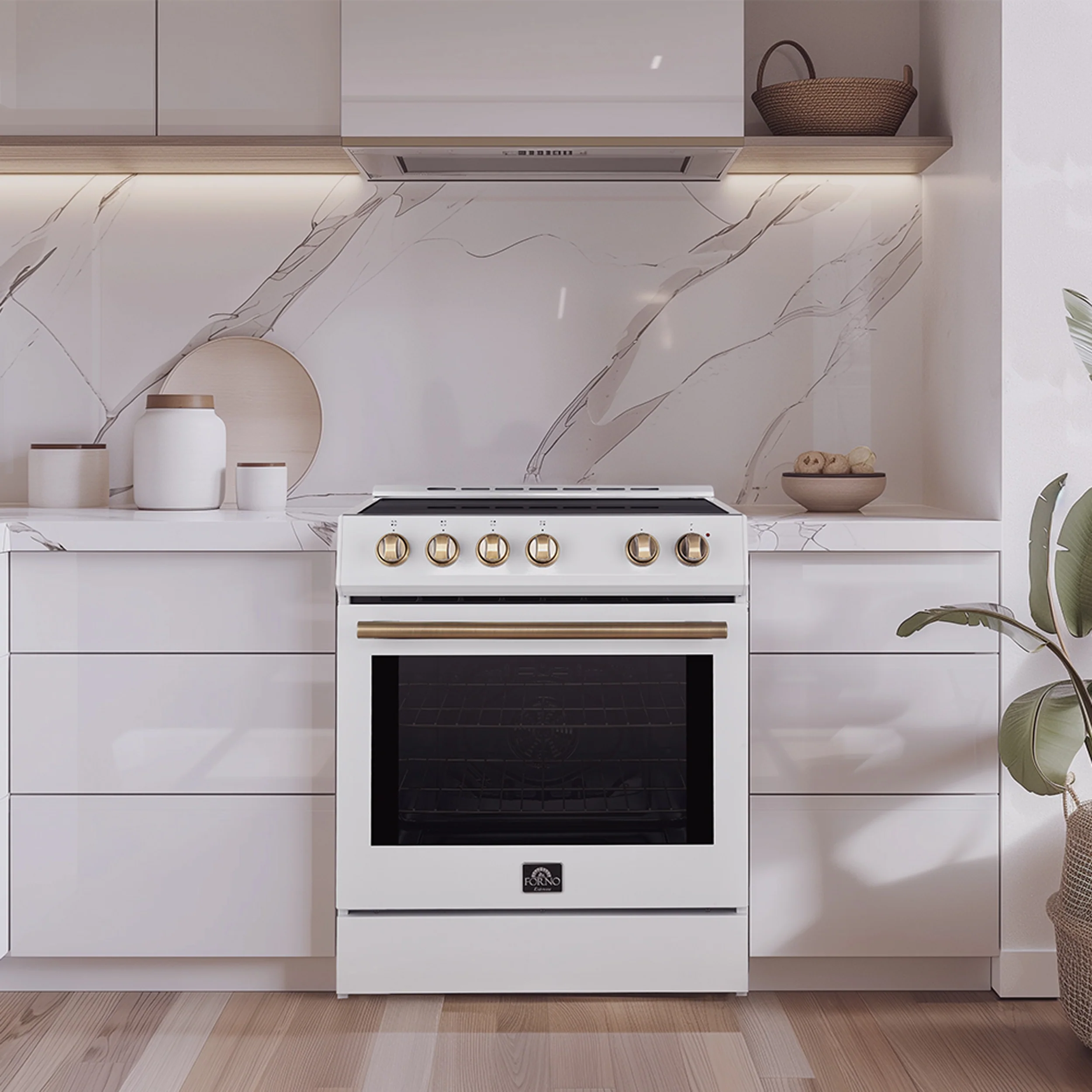 Forno Leonardo Espresso 30-Inch White Electric Range, True Convection, Energy Efficient - Image 15