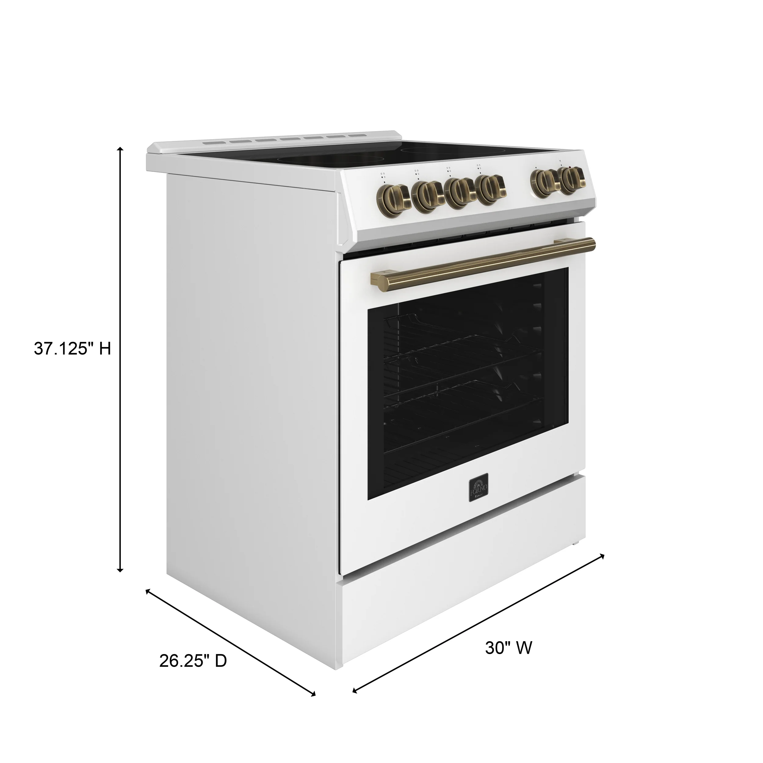Forno Leonardo Espresso 30-Inch White Electric Range, True Convection, Energy Efficient - Image 5