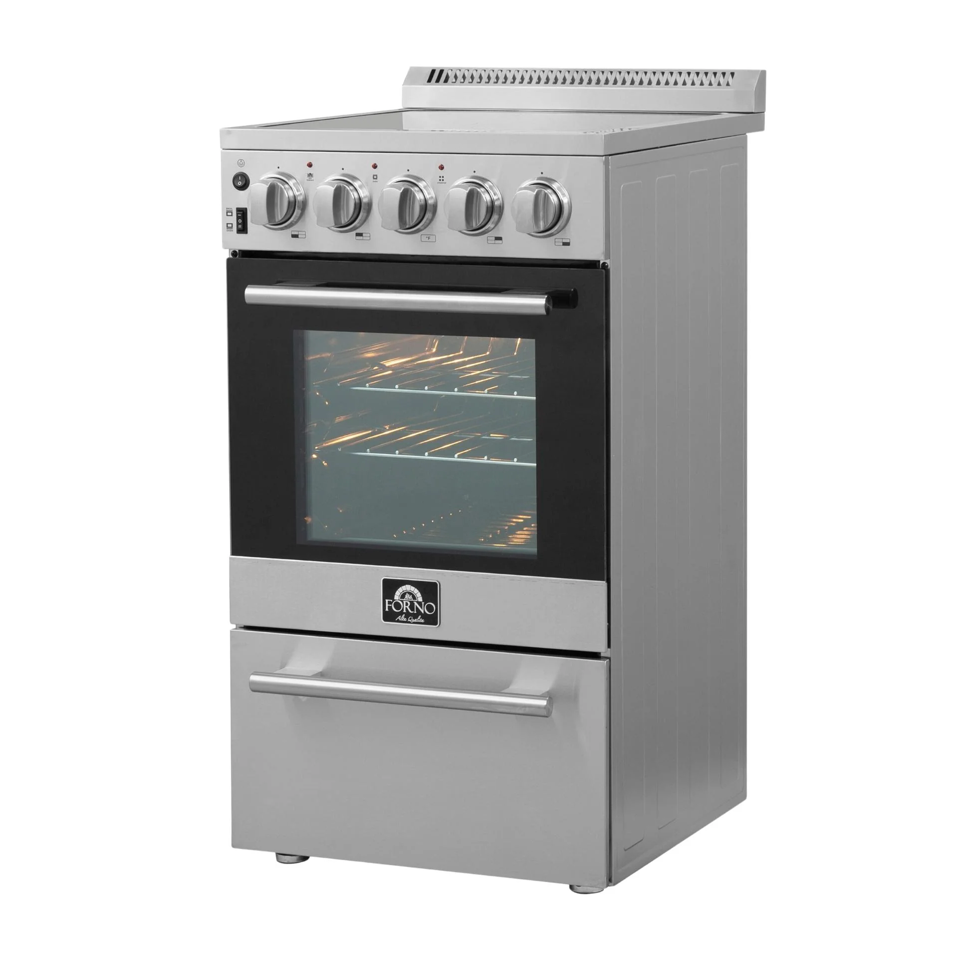 Forno Pallerano 20 Inch Freestanding Electric Range, Compact Design - Image 2