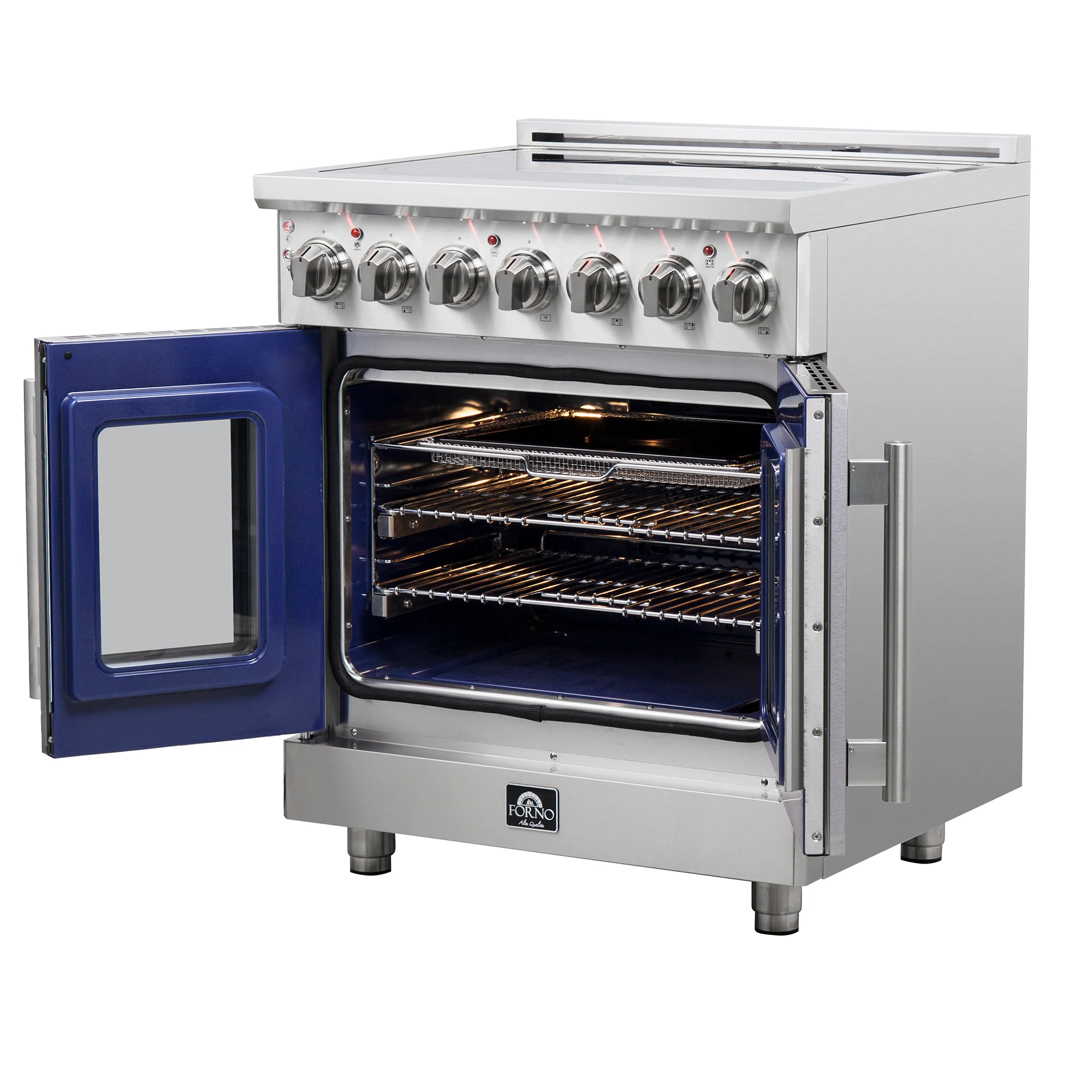 Forno Massimo 30-Inch Freestanding French Door Electric Range, True Convection Oven - Image 5