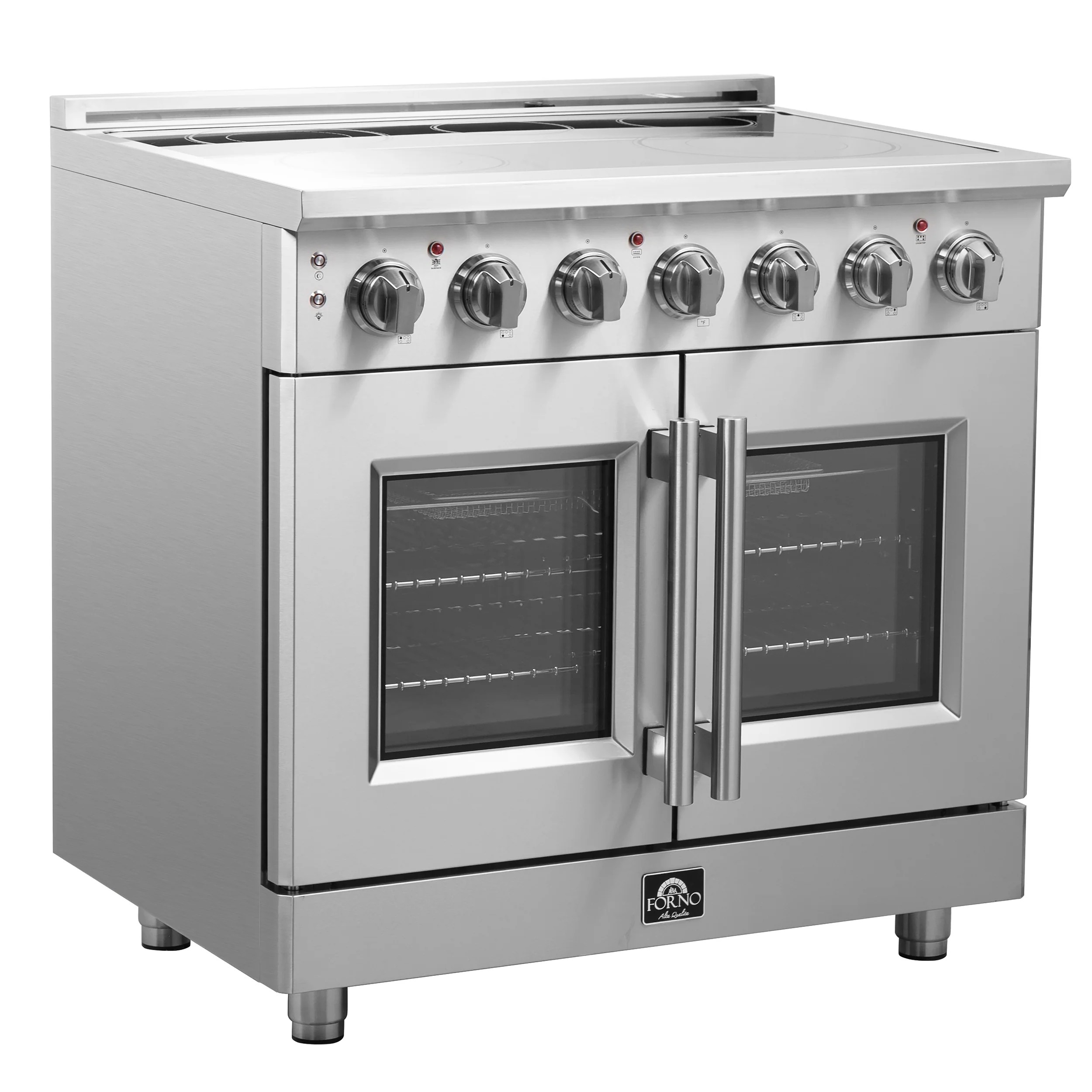 Forno Massimo 36-Inch Freestanding French Door Electric Range, True Convection Oven - Image 2