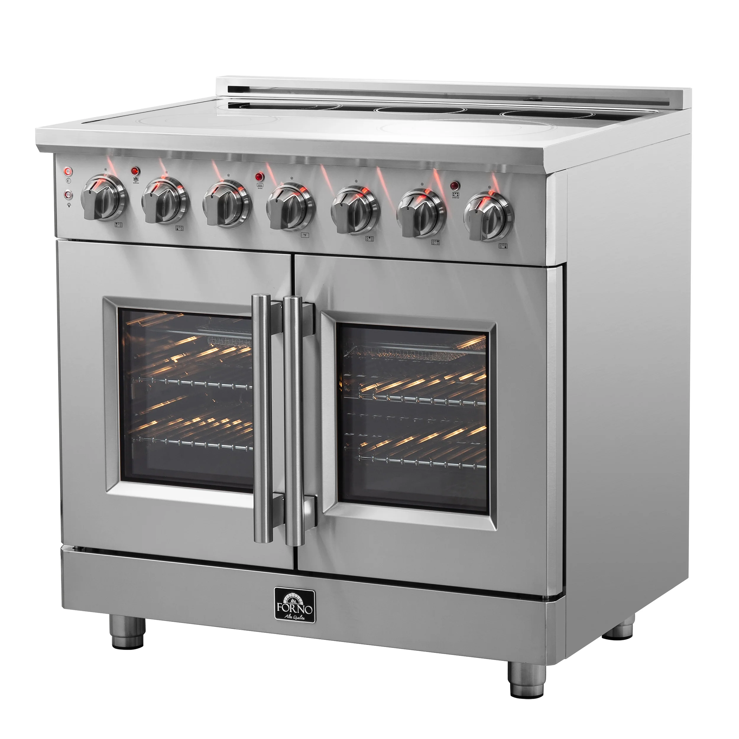 Forno Massimo 36-Inch Freestanding French Door Electric Range, True Convection Oven - Image 3
