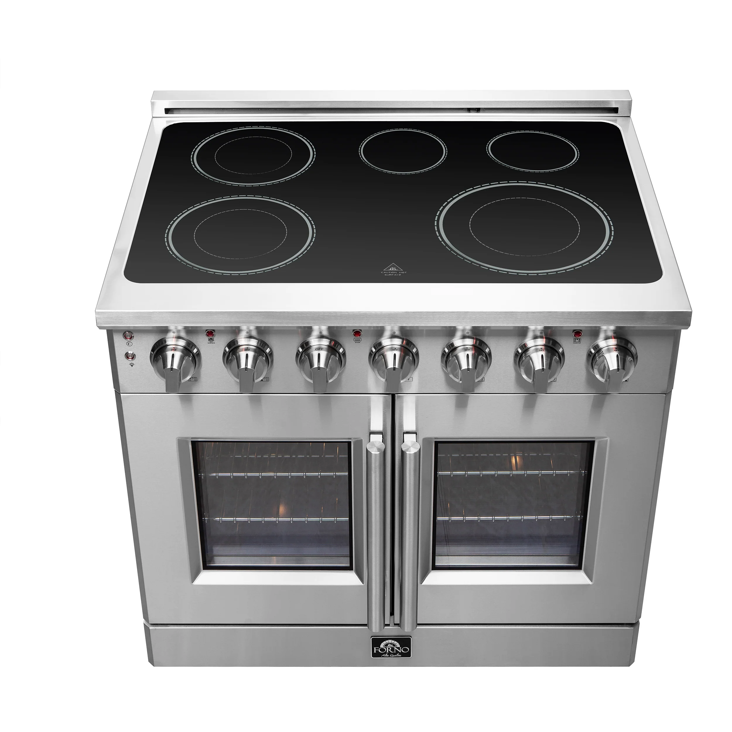 Forno Massimo 36-Inch Freestanding French Door Electric Range, True Convection Oven - Image 4