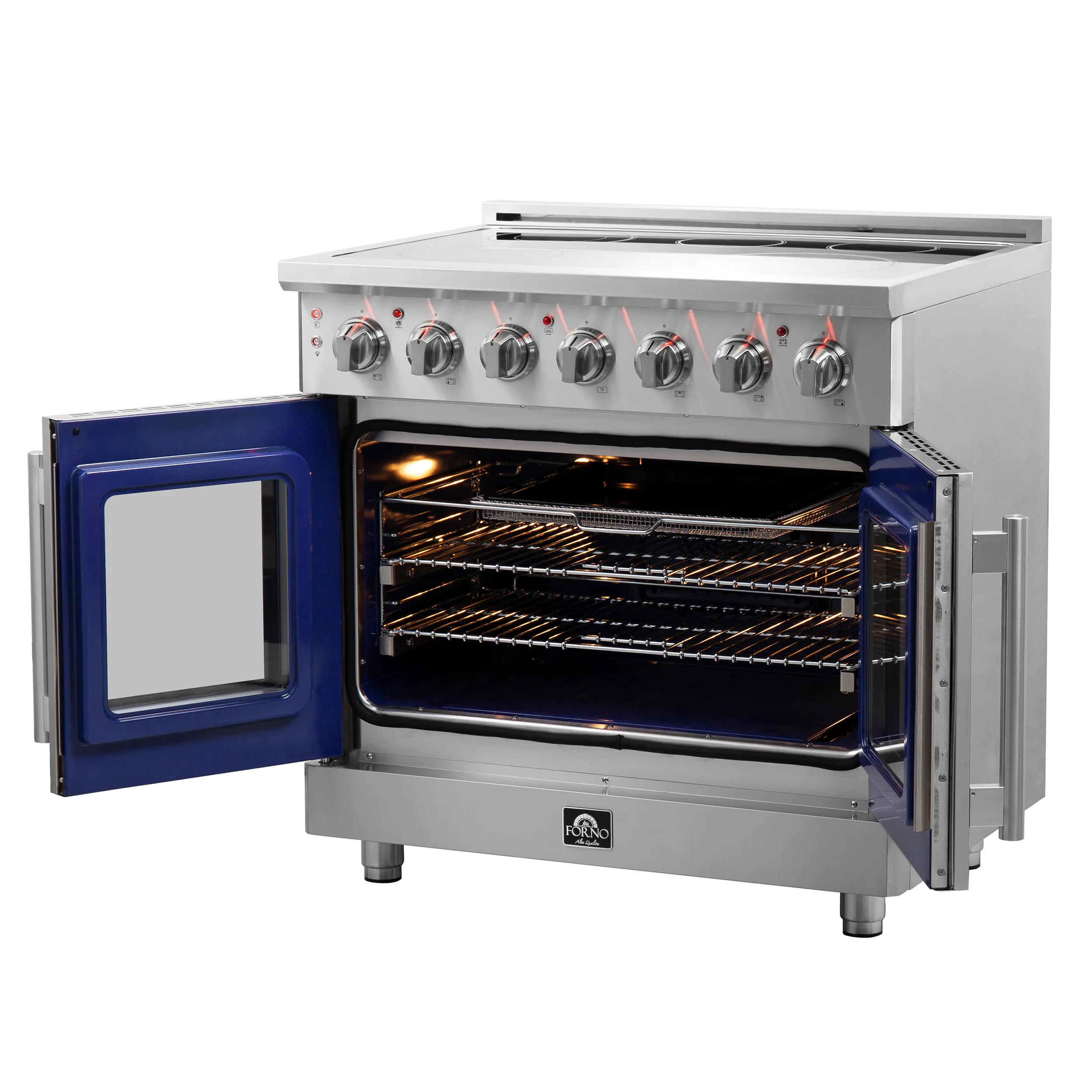 Forno Massimo 36-Inch Freestanding French Door Electric Range, True Convection Oven - Image 5