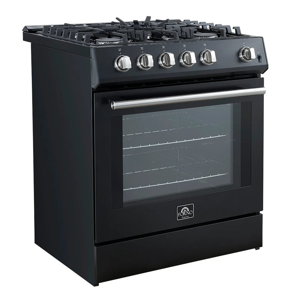 Forno Leonardo Espresso 30-Inch Black Gas Range, 5 Burners, 39,500 BTU, 5 cu.ft Convection Oven - Image 13