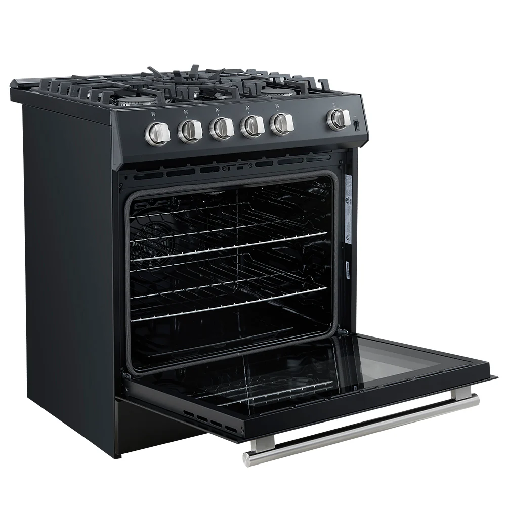 Forno Leonardo Espresso 30-Inch Black Gas Range, 5 Burners, 39,500 BTU, 5 cu.ft Convection Oven - Image 14