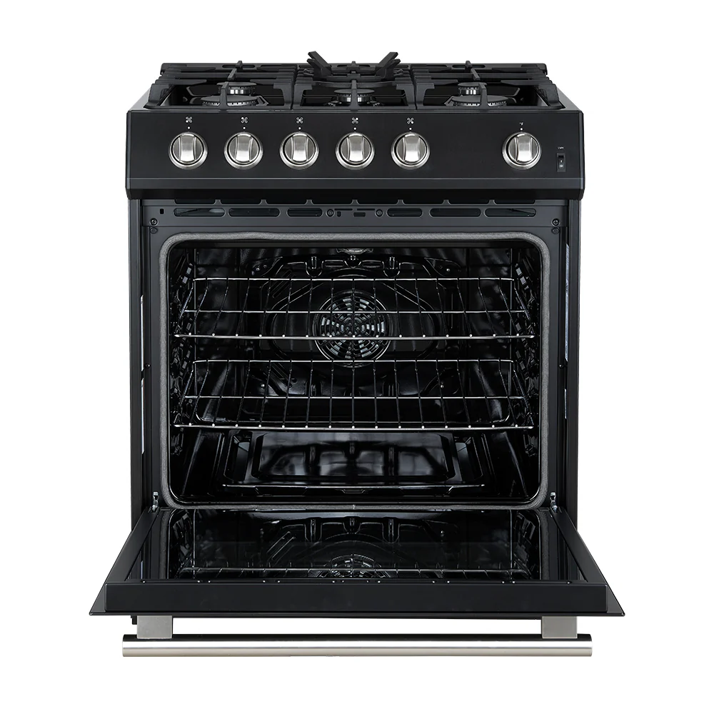 Forno Leonardo Espresso 30-Inch Black Gas Range, 5 Burners, 39,500 BTU, 5 cu.ft Convection Oven - Image 6