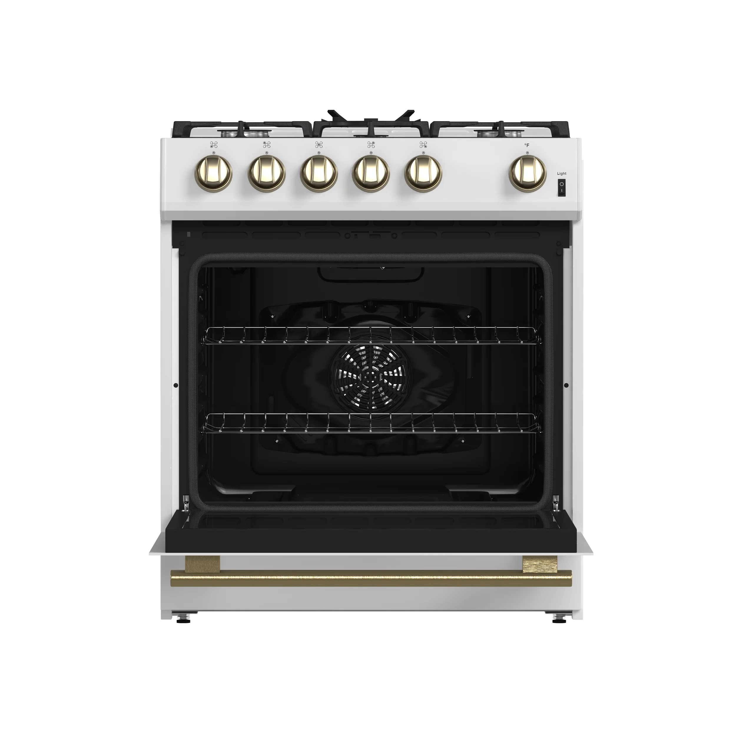 Forno Leonardo Espresso 30-Inch White Gas Range, 5 Burners, 39,500 BTU, 5 cu.ft Convection Oven - Image 2