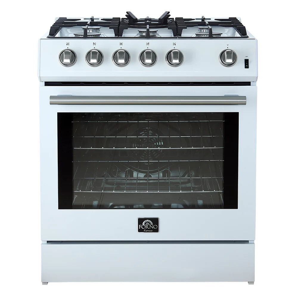Forno Leonardo Espresso 30-Inch White Gas Range, 5 Burners, 39,500 BTU, 5 cu.ft Convection Oven - Image 6