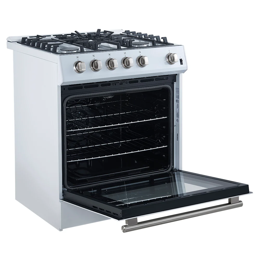 Forno Leonardo Espresso 30-Inch White Gas Range, 5 Burners, 39,500 BTU, 5 cu.ft Convection Oven - Image 8
