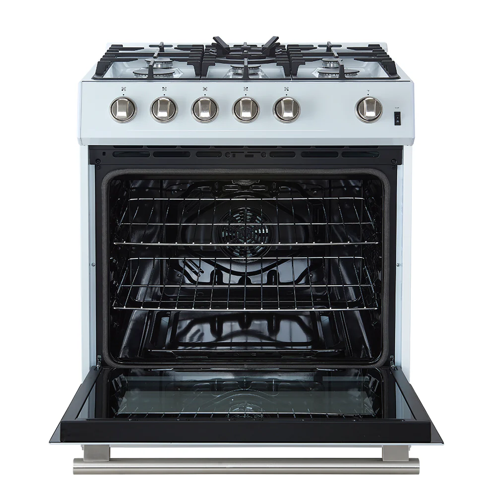 Forno Leonardo Espresso 30-Inch White Gas Range, 5 Burners, 39,500 BTU, 5 cu.ft Convection Oven - Image 9