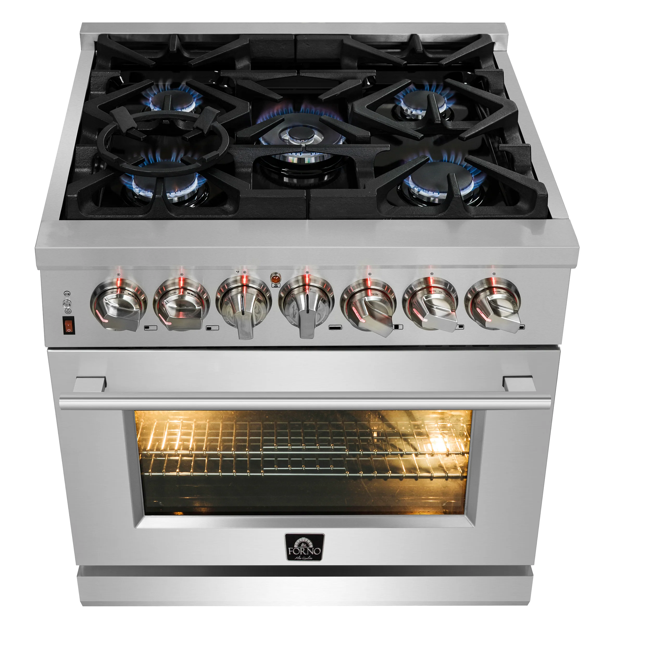 Forno Massimo 30-Inch Freestanding Dual Fuel Range, 4 Burners, Double Convection Ovens - Image 3