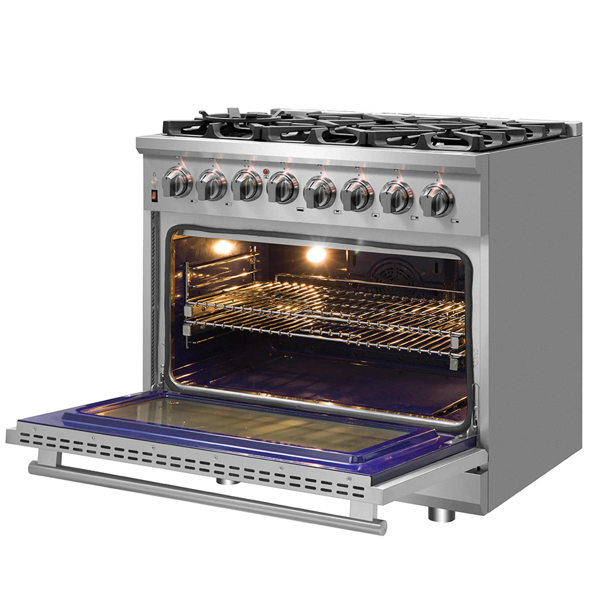 Forno Massimo 36-Inch Freestanding Dual Fuel Range, 6 Burners, Double Convection Ovens - Image 3