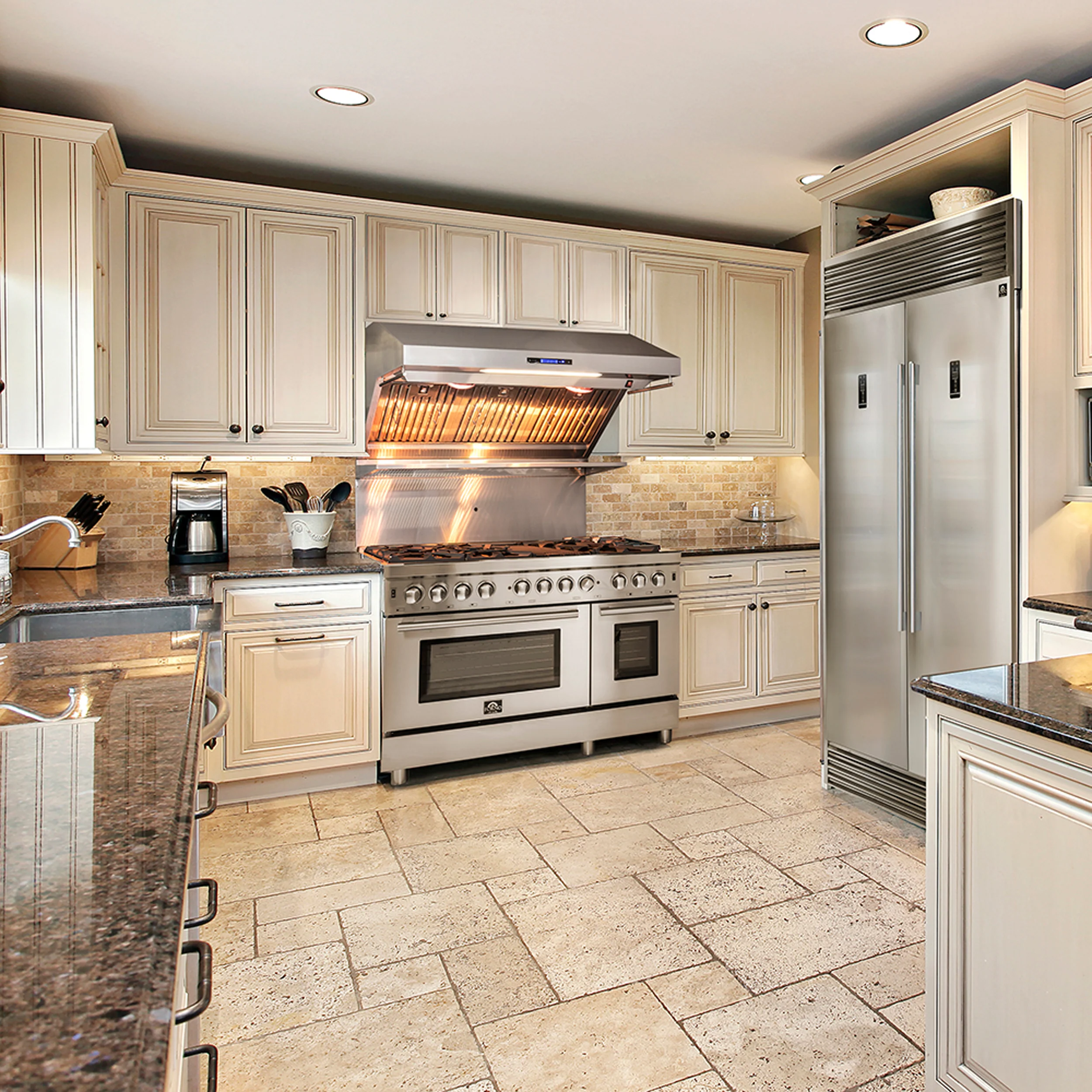 Forno Massimo 48-Inch Freestanding Dual Fuel Range, 8 Burners, Double Convection Ovens - Image 20