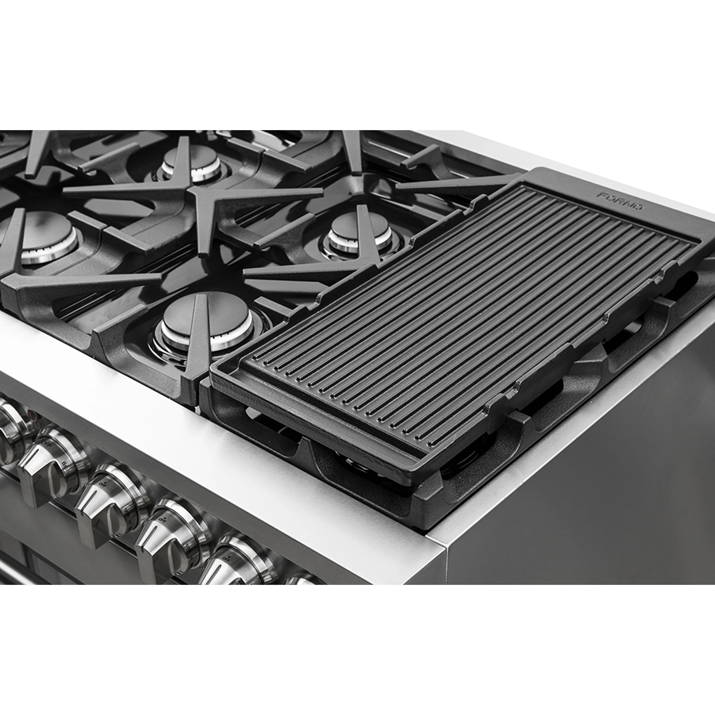 Forno Massimo 48-Inch Freestanding Dual Fuel Range, 8 Burners, Double Convection Ovens - Image 9