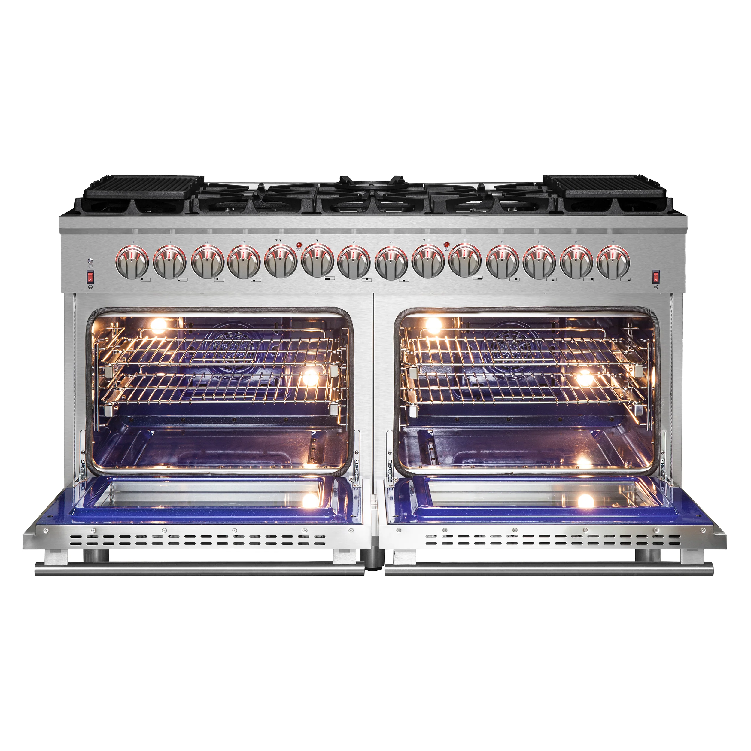 Forno Massimo 60-Inch Freestanding Dual Fuel Range, 10 Burners, Double Convection Ovens - Image 3