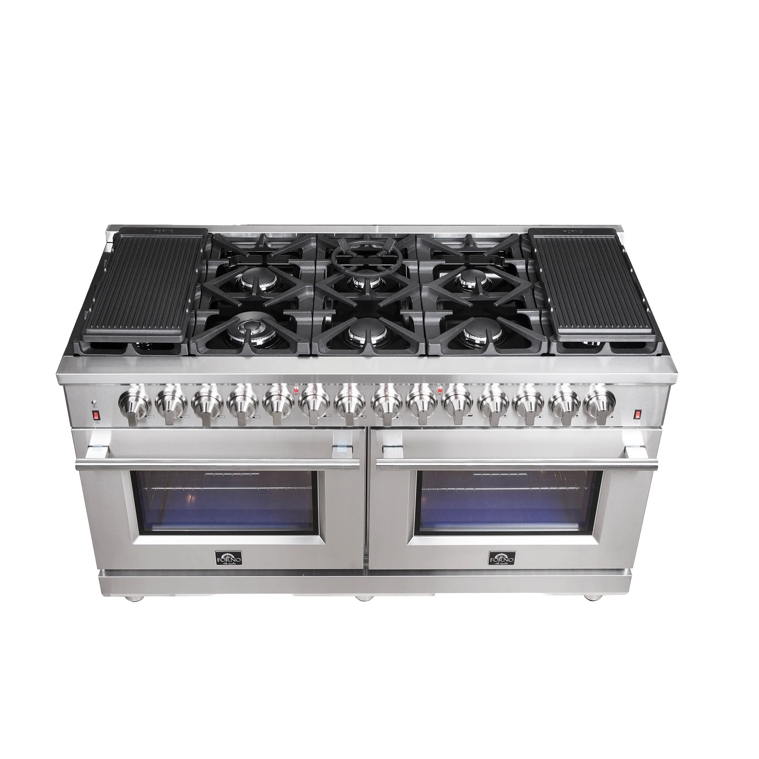 Forno Massimo 60-Inch Freestanding Dual Fuel Range, 10 Burners, Double Convection Ovens - Image 6