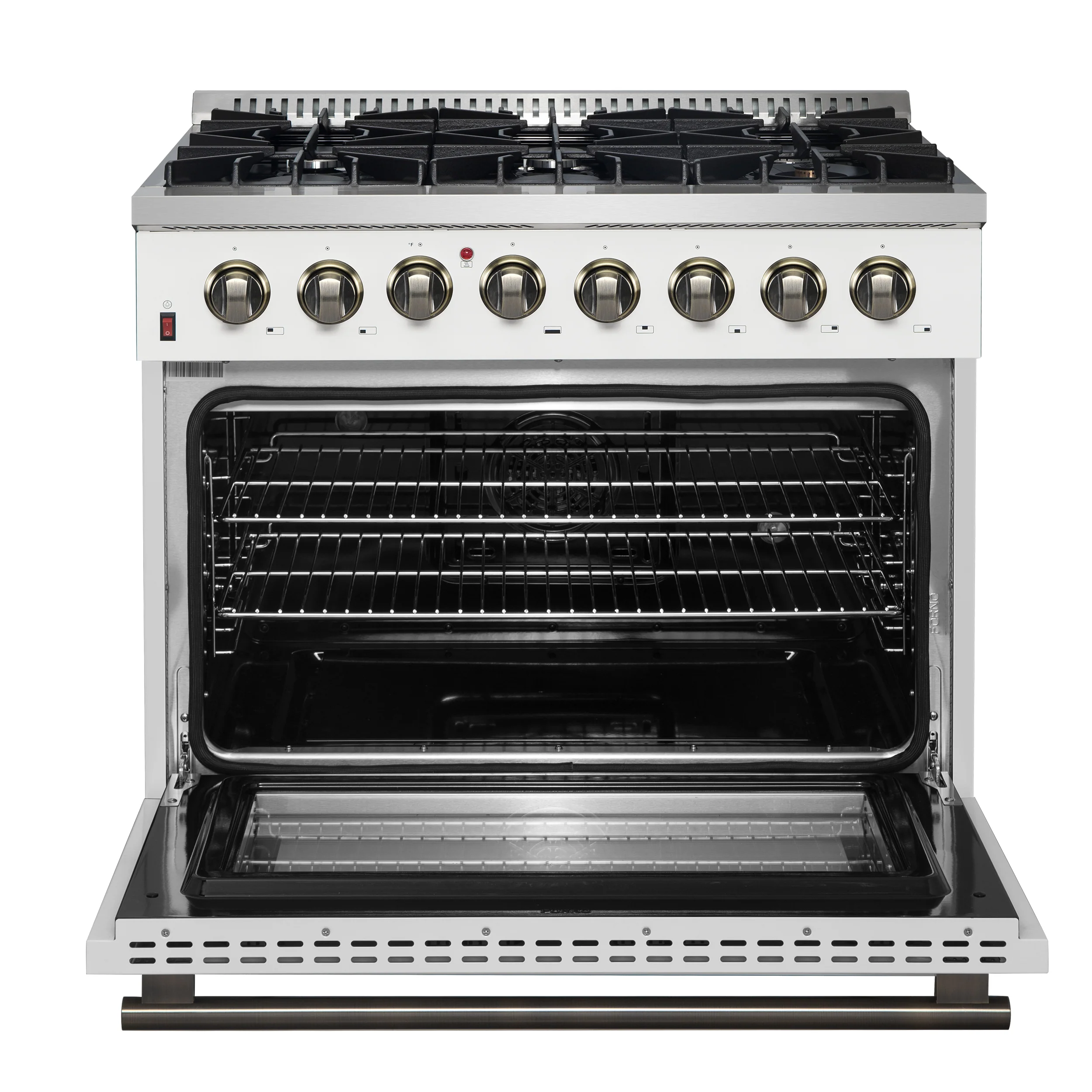 Forno Galiano 36" Freestanding Dual Fuel Range in White - Image 2