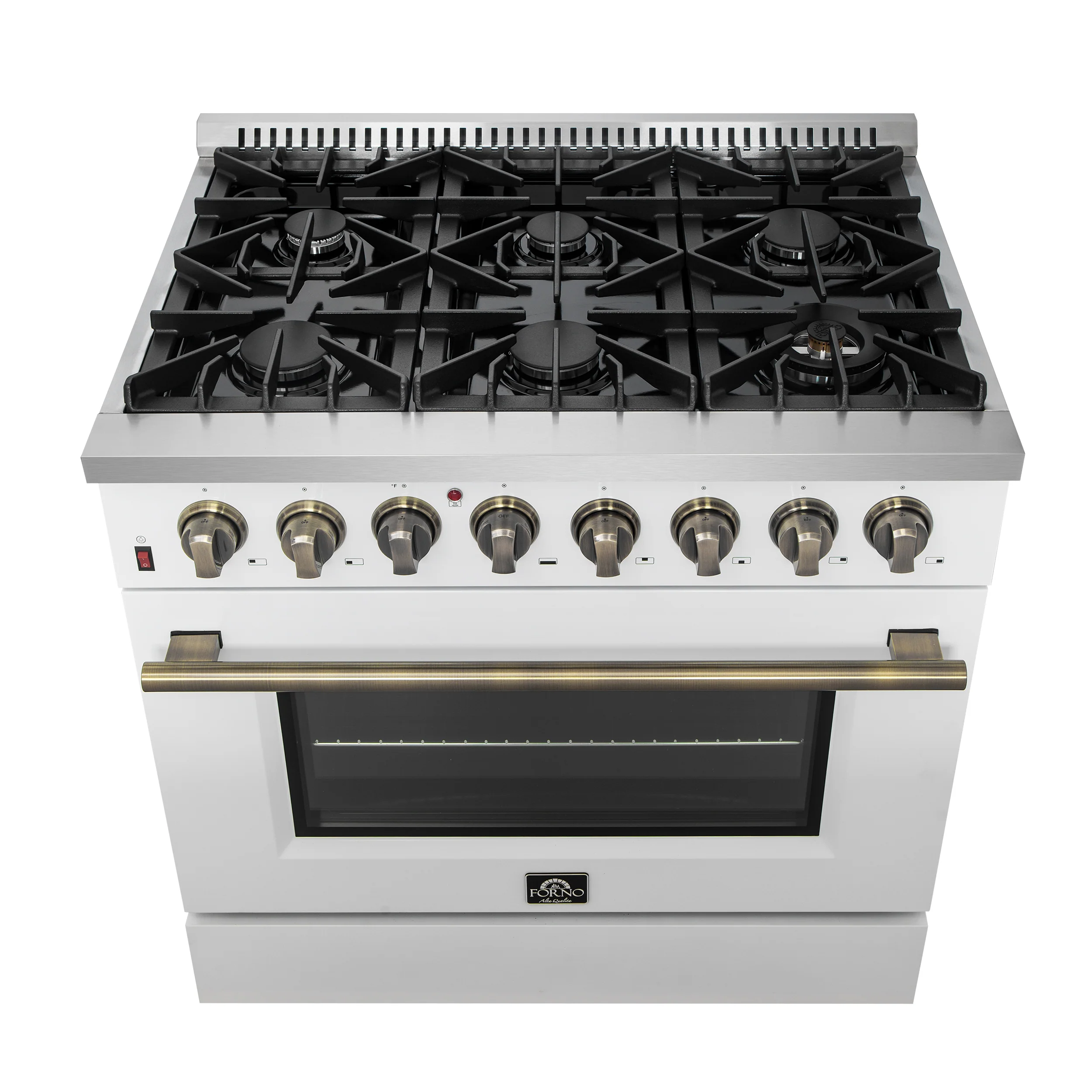Forno Galiano 36" Freestanding Dual Fuel Range in White - Image 4