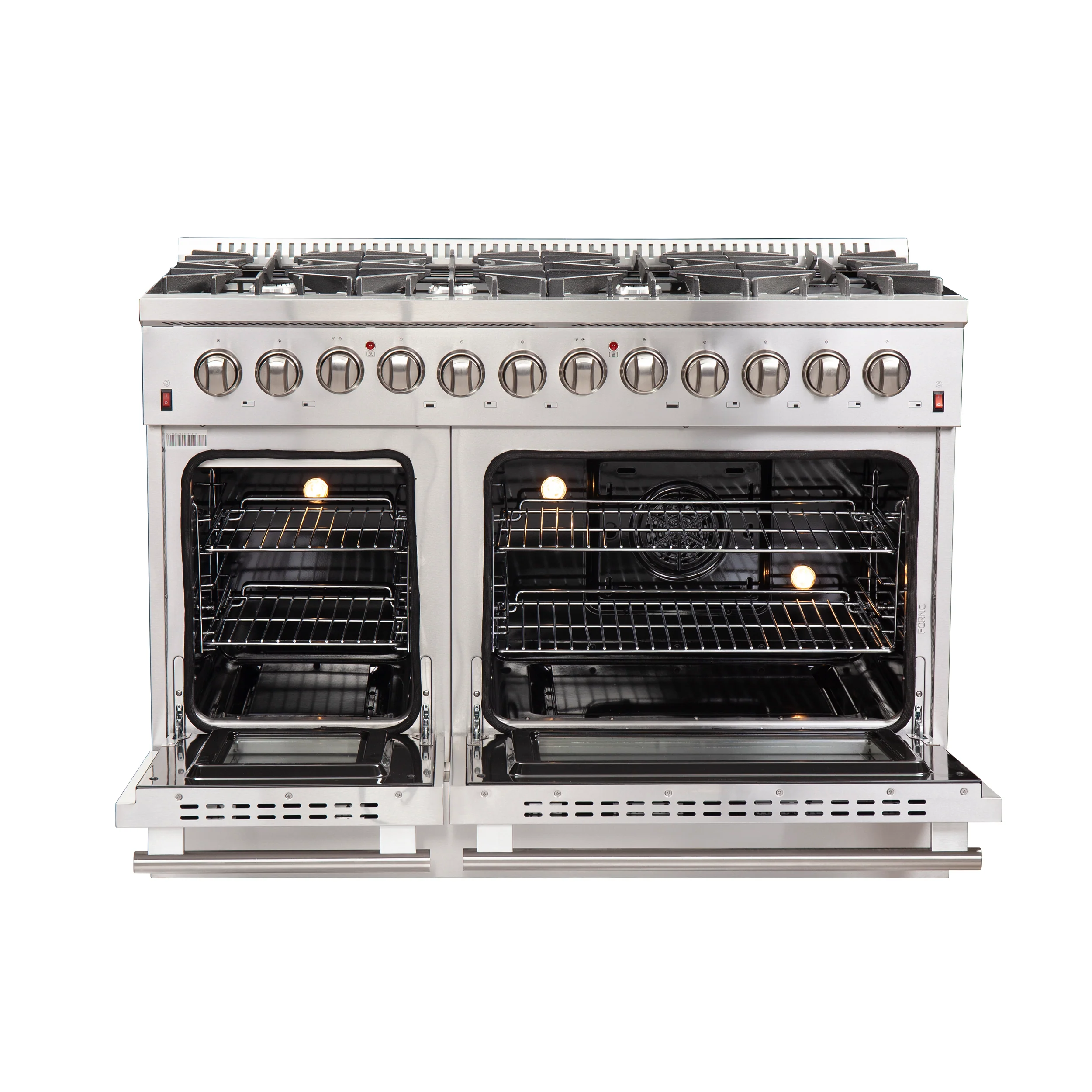 Forno Galiano 48-Inch Freestanding Dual Fuel Range, 8 Burners, Double Convection Ovens - Image 3