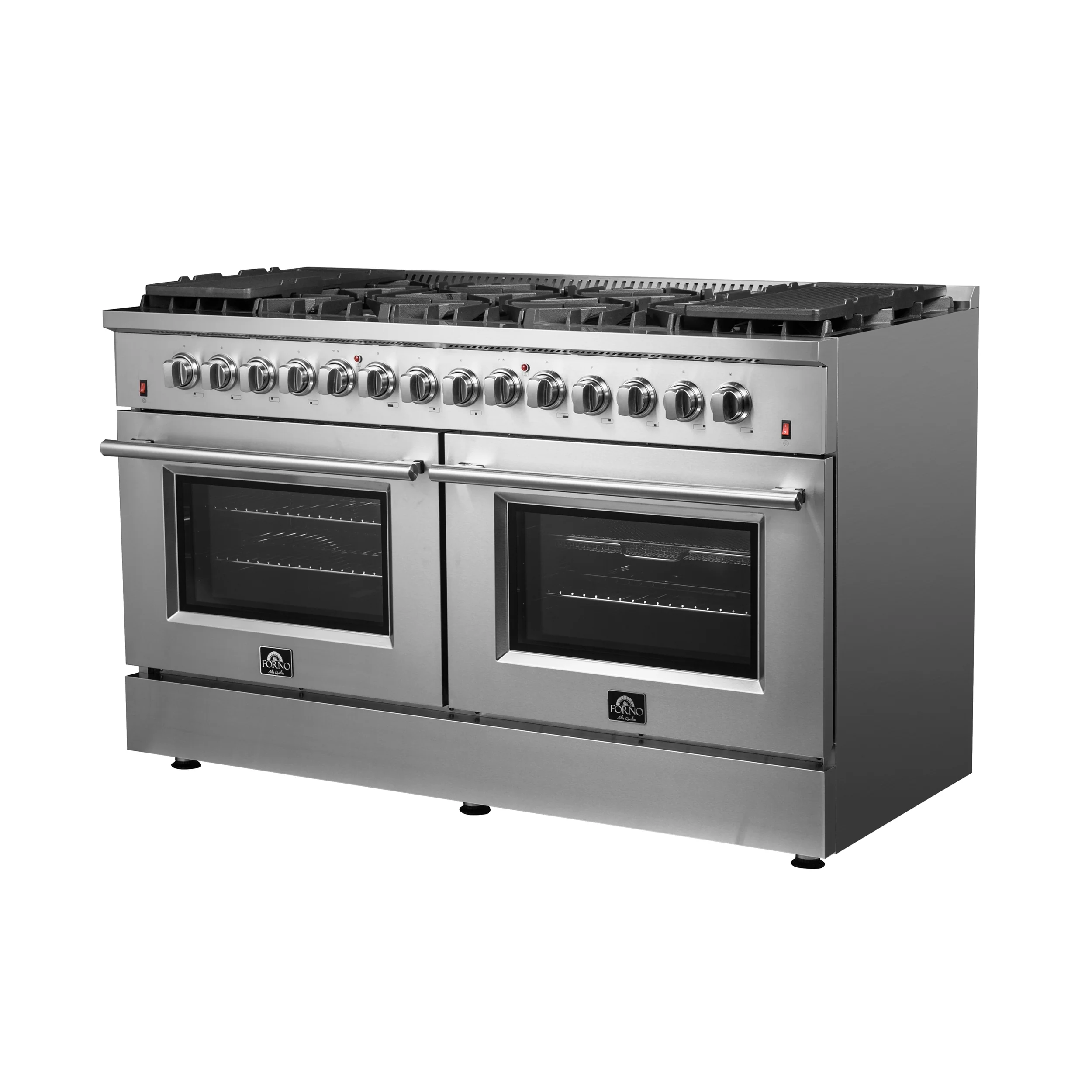 Forno Galiano 60-Inch Freestanding Dual Fuel Range, 10 Burners, Double Convection Ovens - Image 2