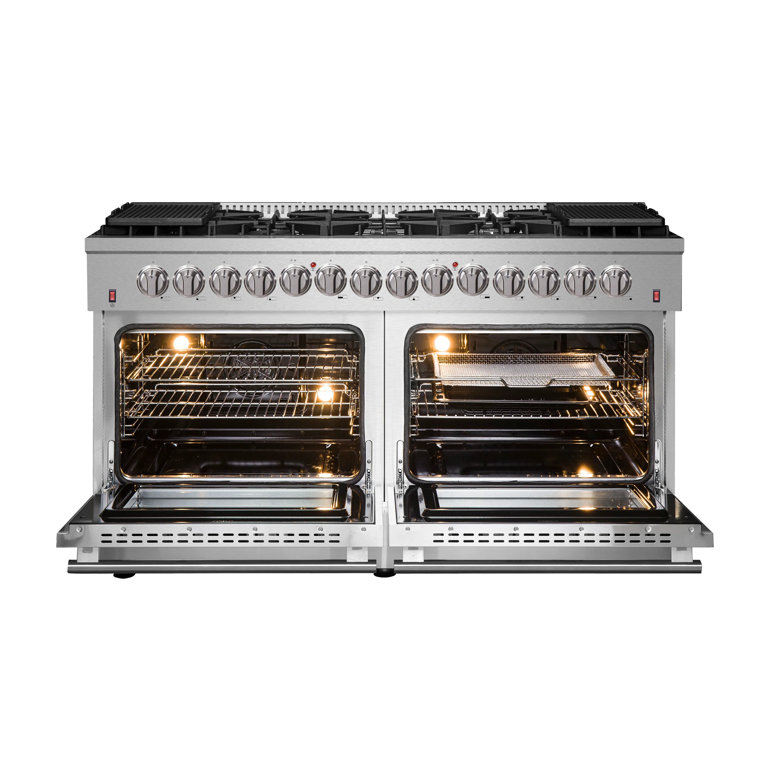 Forno Galiano 60-Inch Freestanding Dual Fuel Range, 10 Burners, Double Convection Ovens - Image 3
