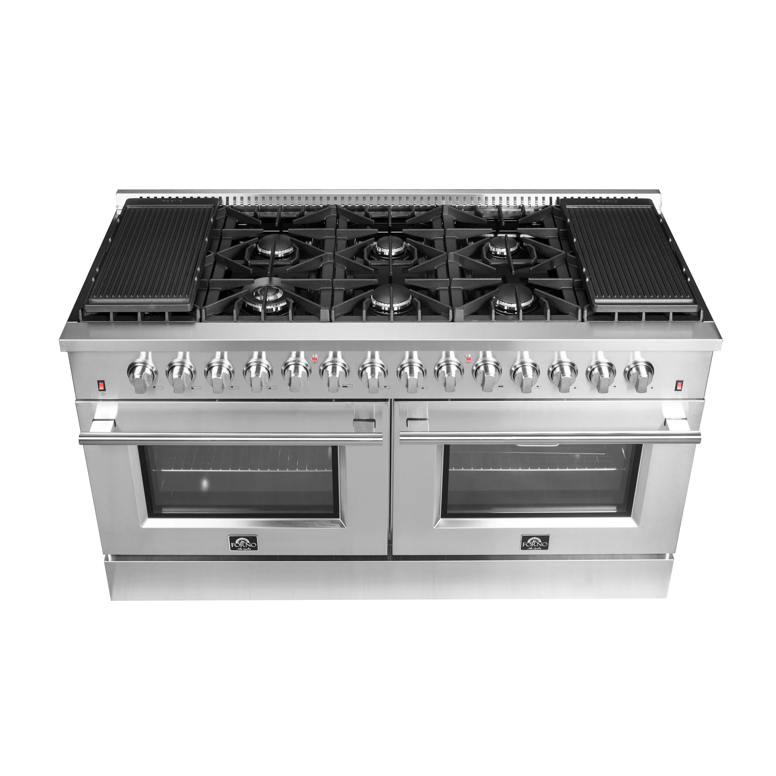 Forno Galiano 60-Inch Freestanding Dual Fuel Range, 10 Burners, Double Convection Ovens - Image 5